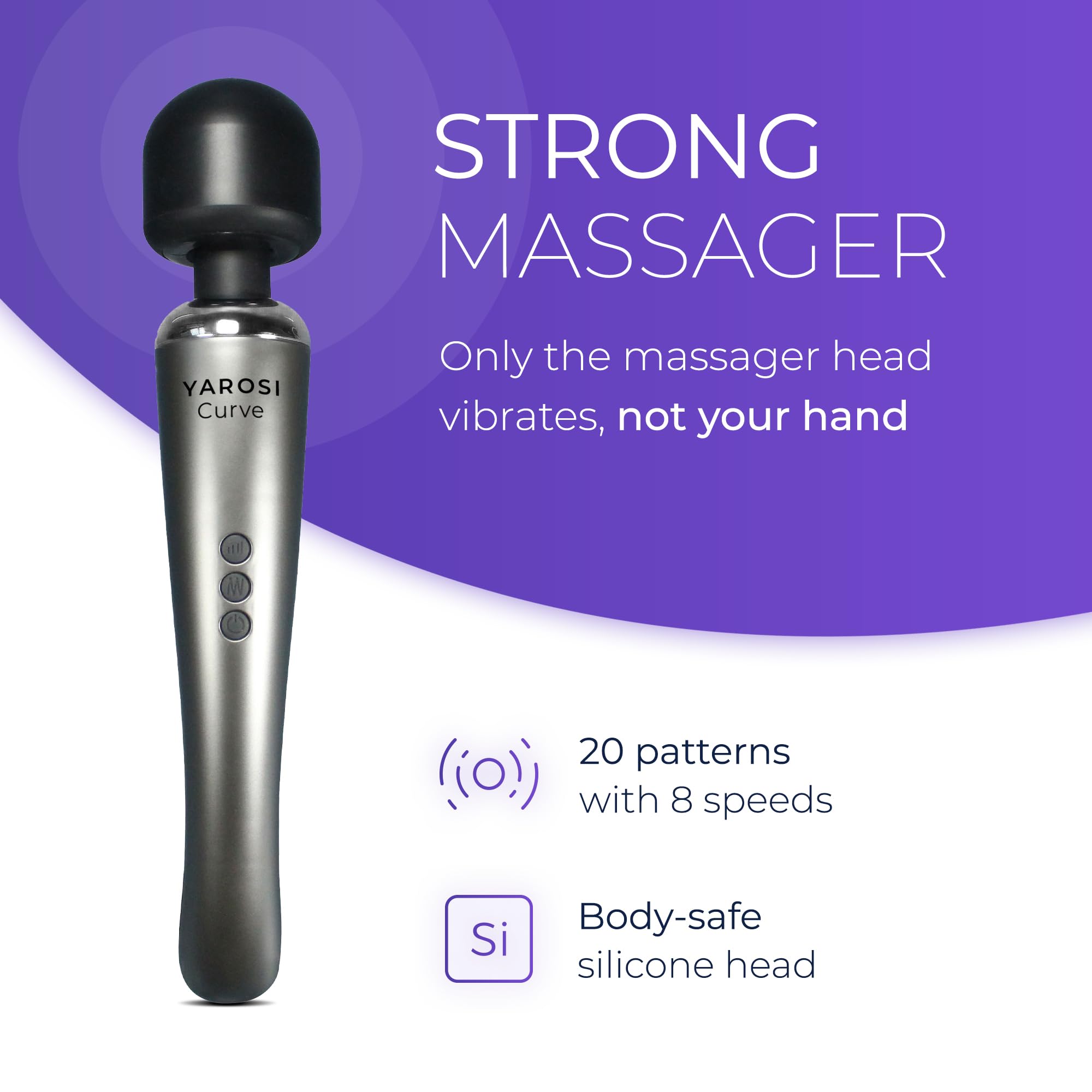 Yarosi Cordless Curve Therapeutic Device - 8 Powerful Speeds And 20 Patterns - For Deep Muscle Aches And Sports Tissue Recovery