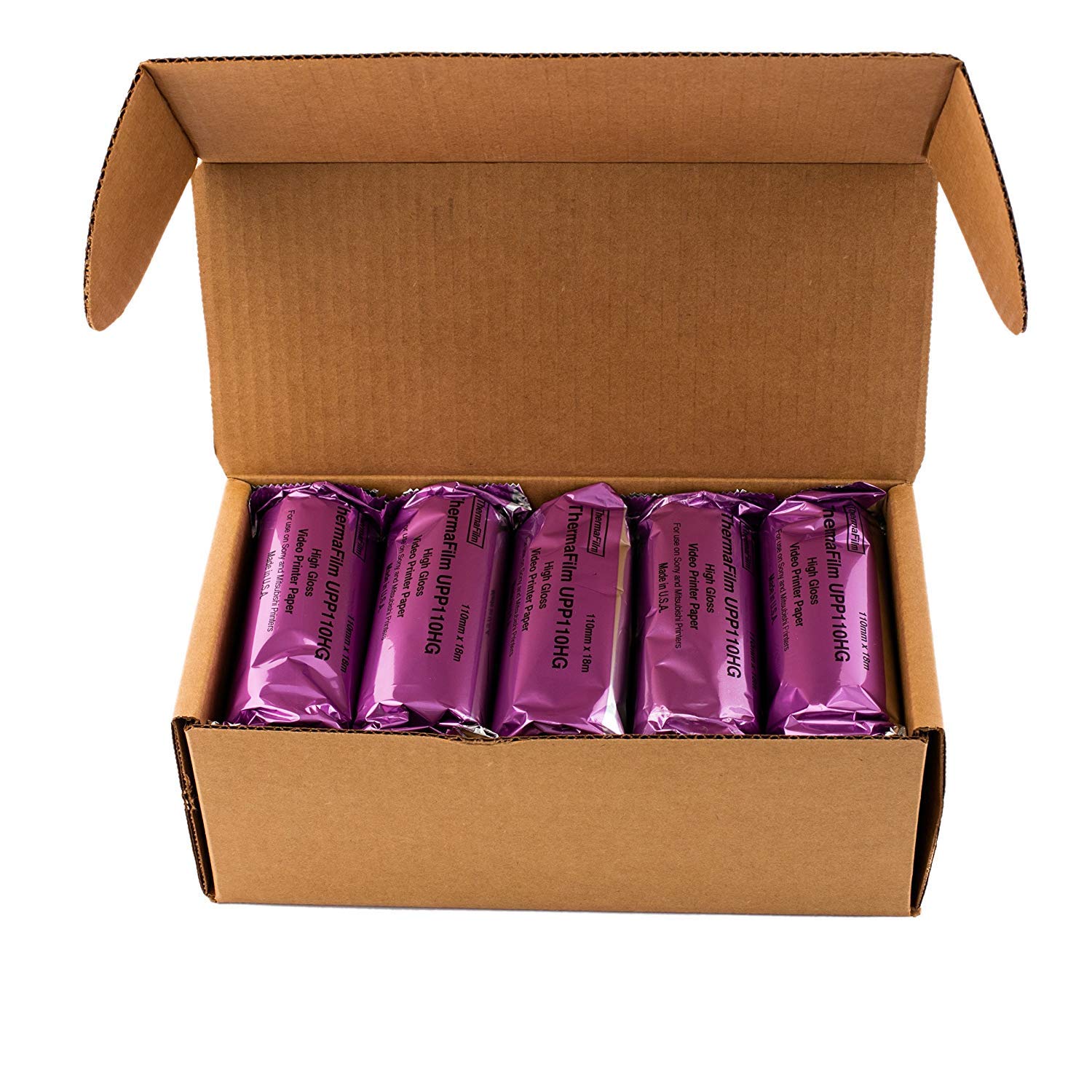 Mitsubishi Compatible Upp110 Hg Generic High Gloss Ultrasound Film/Media 5 Rolls, 110Mm X 18M