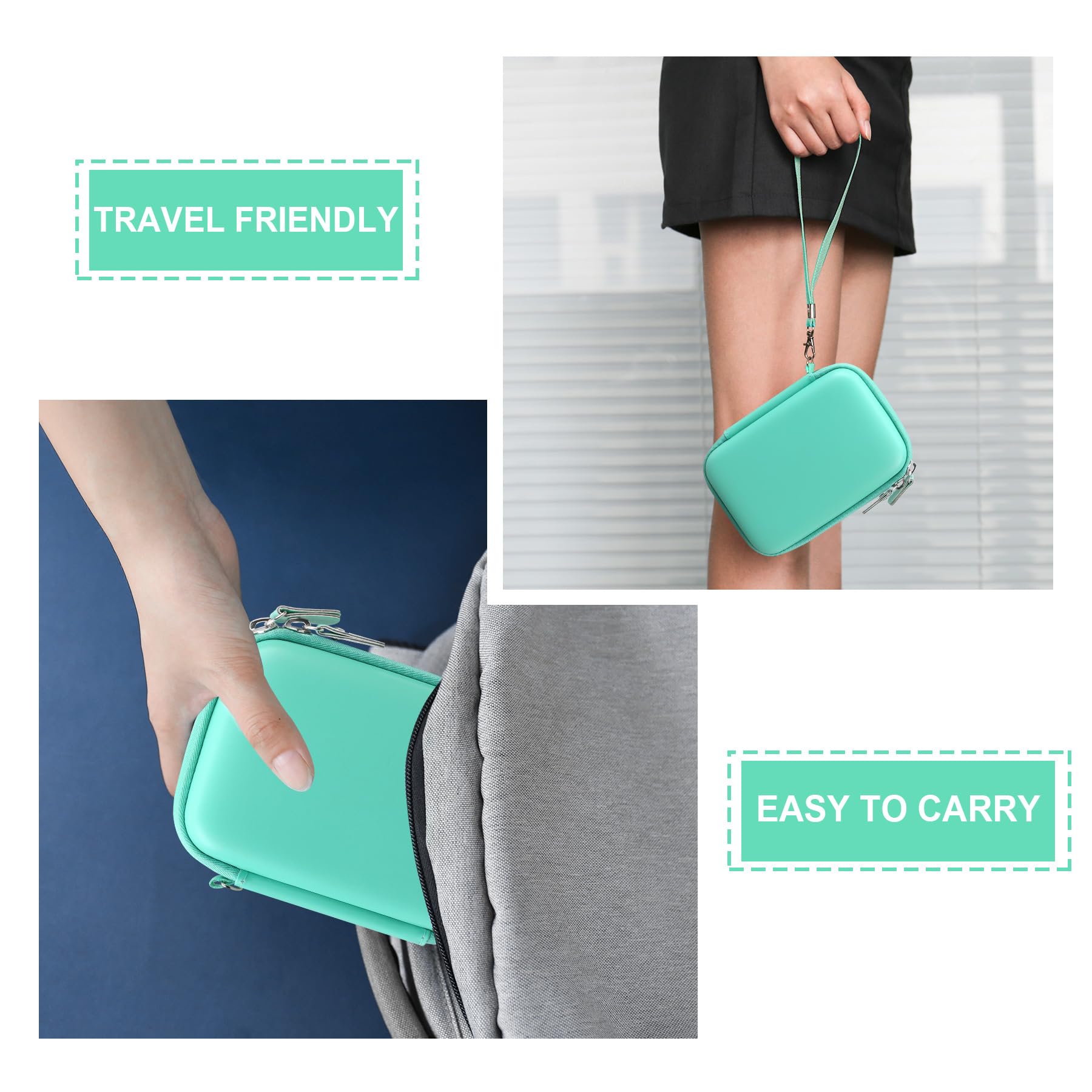 Supmay Mini Printer Case For Ponek T02/ For Memoking/For Phomemo/For Anycash/For Cabaro Mini Printer Sticker Printer, Bluetooth