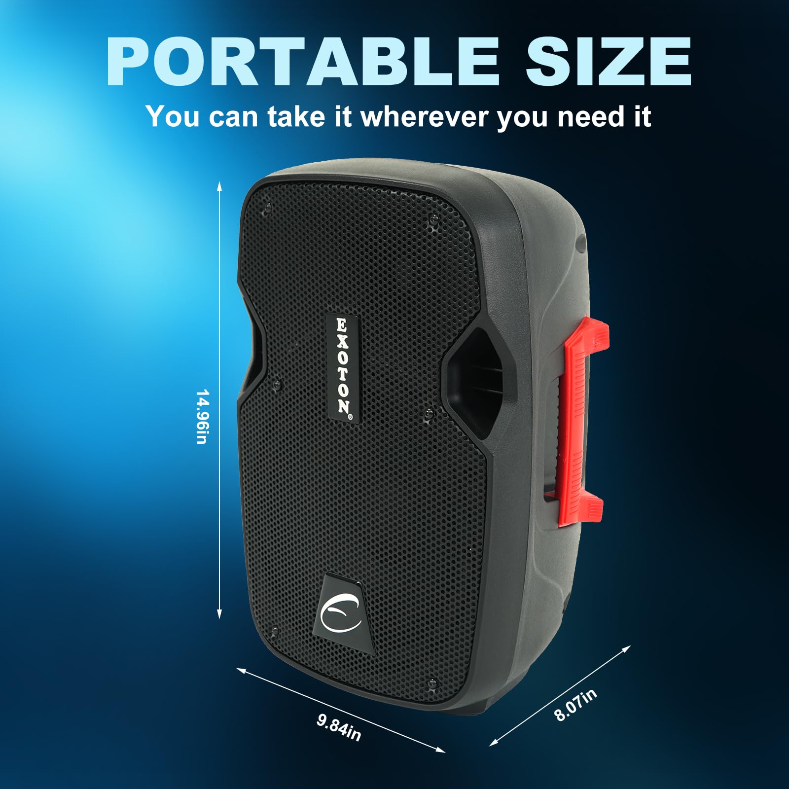 Exoton Exoton Ex-08A 8 Inch Professional Dual Powered Pa Speakers, 2-Way Active&Passive Loudspeakers, Pa System Combo Set With M