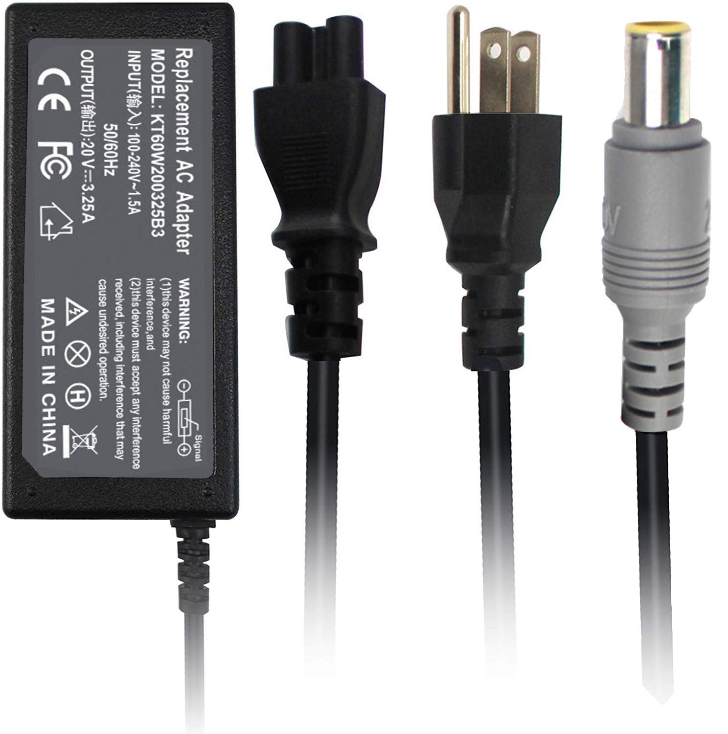 20V 3.25A 65W Adapter For Lenovo Thinkpad T400 T410 T420 T420S T430 T430S T430U T500 T510 T520 X120E X130E X131E X140E X200 X201