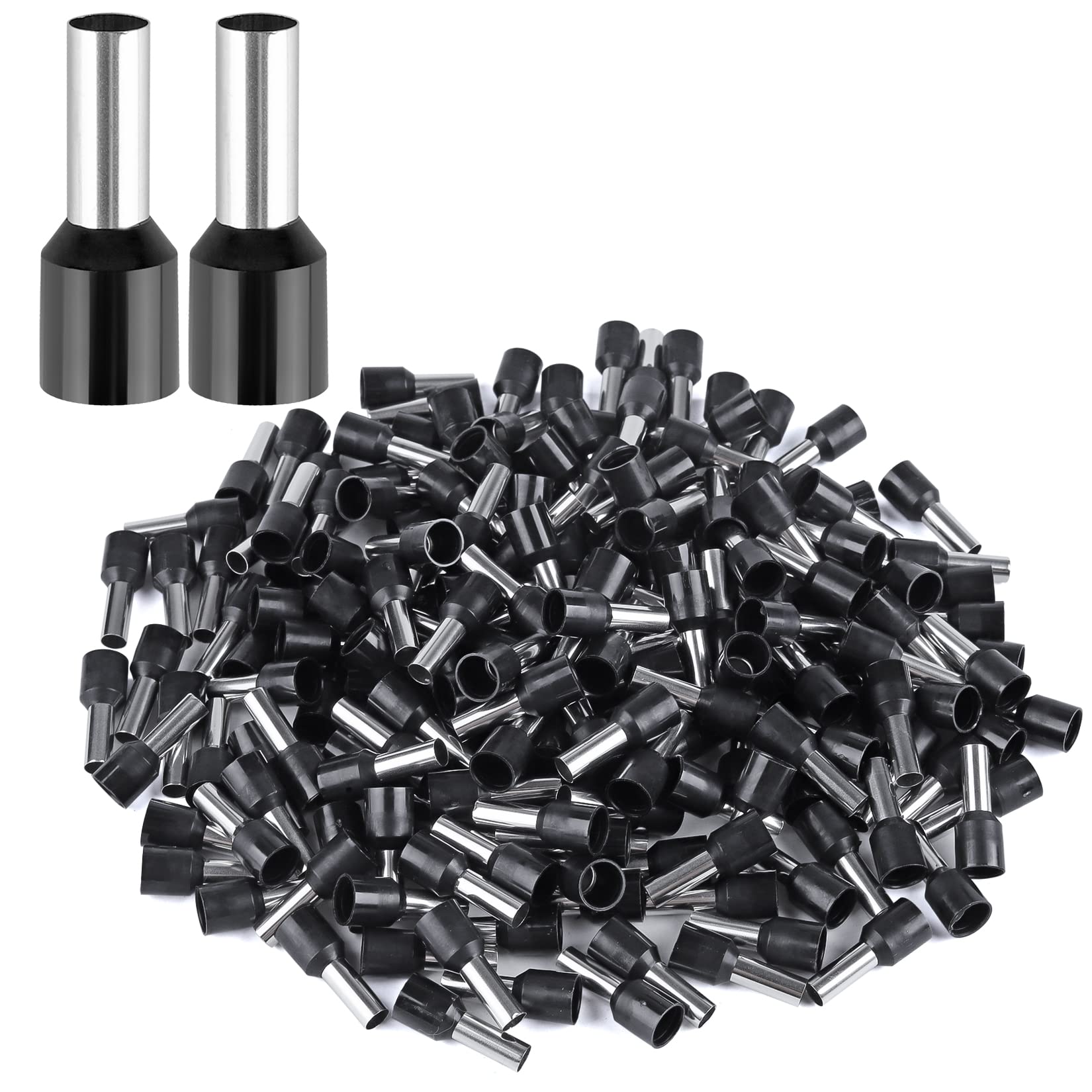 Xhf 200 Pcs Awg 6/16Mm Wire Ferrules Insulated Copper Crimp Connectors, Crimp Pin Cord End Terminals Black