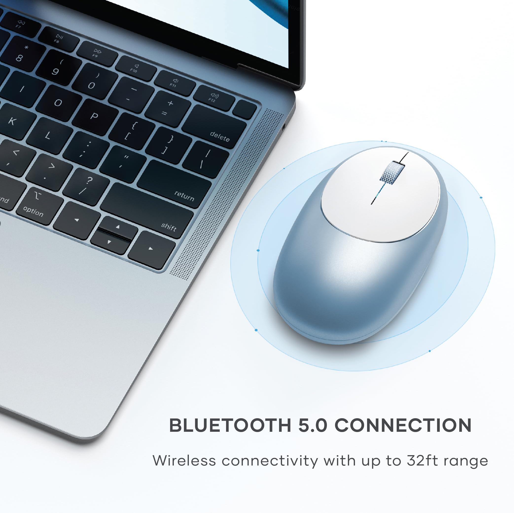 Satechi Mouse For Macbook Pro � M1 Wireless Mouse With Rechargeable Type C Port � Bluetooth Mouse For Macbook Pro, Macbook Air, Mac Pro, Imac, Mac Mini, Ipad, Ipad Pro, Ipad Air & More   Blue
