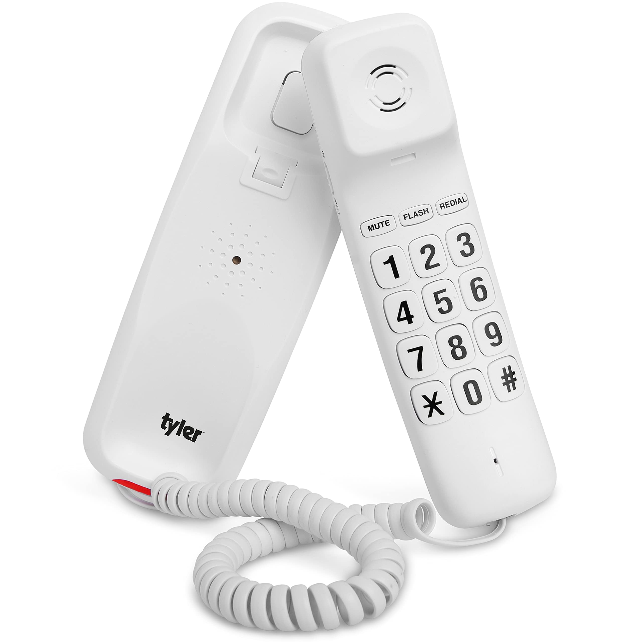 Tyler Landline Corded Phone   Big Button For Seniors   Loud Ringer For Hearing Impaired   Wall Mountable   Led Call Light Indica