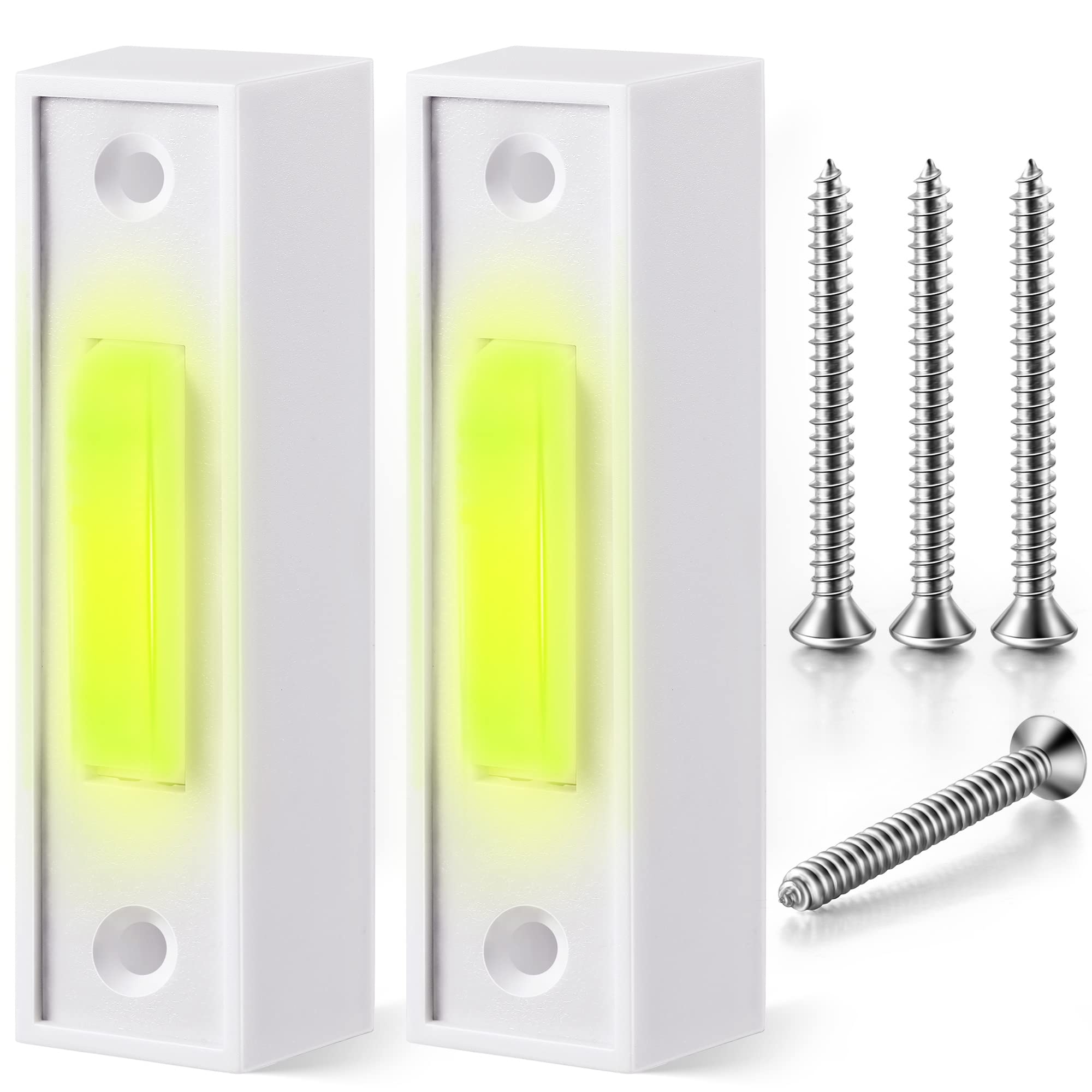 Lighted Doorbell Button, Garage Door Opener Switch With Led Light, 41A4166 Wall Mounted Push To Exit Ringer Button (White, 2 Pie