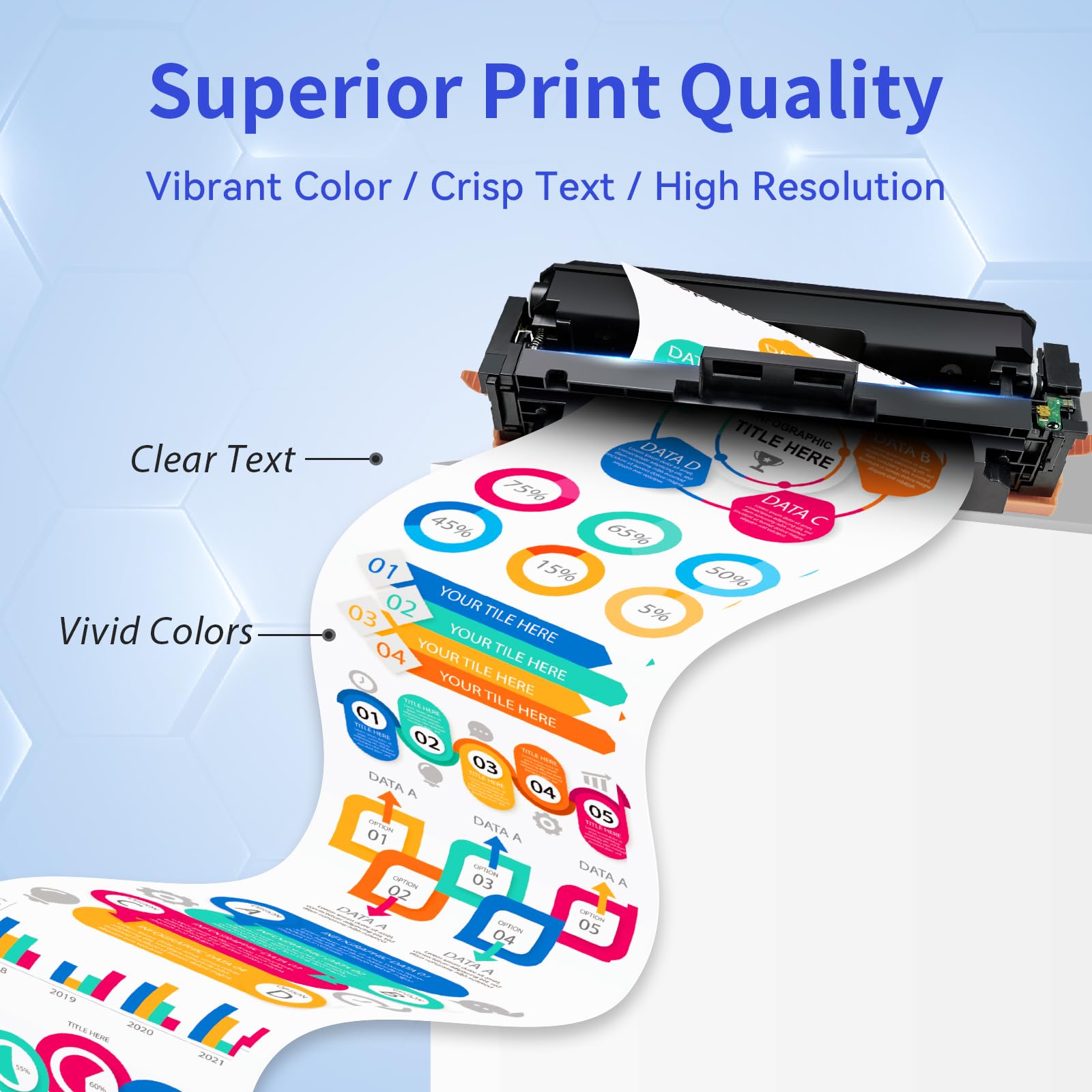 206X Toner Cartridges 4 Pack High Yield (With Chip) Compatible Replacement For Hp 206X 206A For Color Laserjet Pro Mfp M283Fdw M