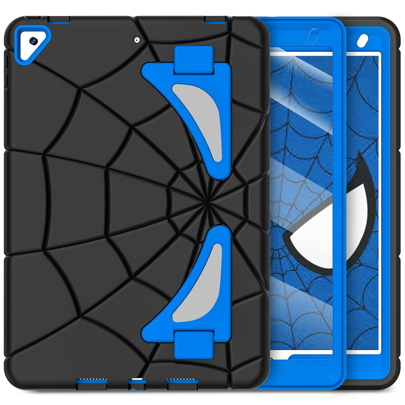 Nitupai Ipad 9Th Generation Case, Black+Blue, 10.2 Inch, Hard Pc And Durable Soft Silicone Construction, Precise Cutouts, Double