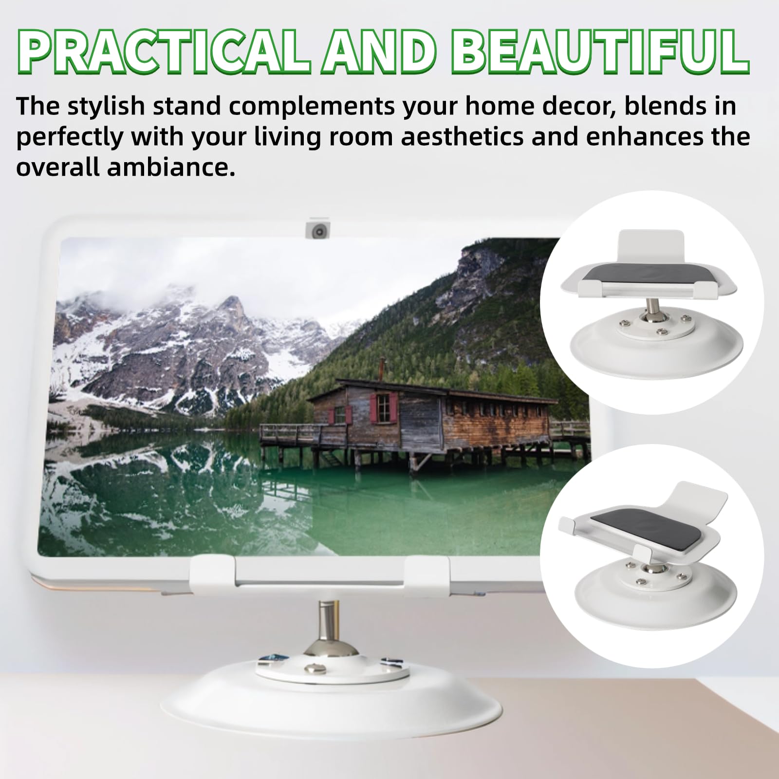 Shinar Metal Stand Only For Echo Show 8 (3Rd Generation) Swivel Stand With Wide Angle Tilt Adjustment( 50/+50),Desktop Accessory