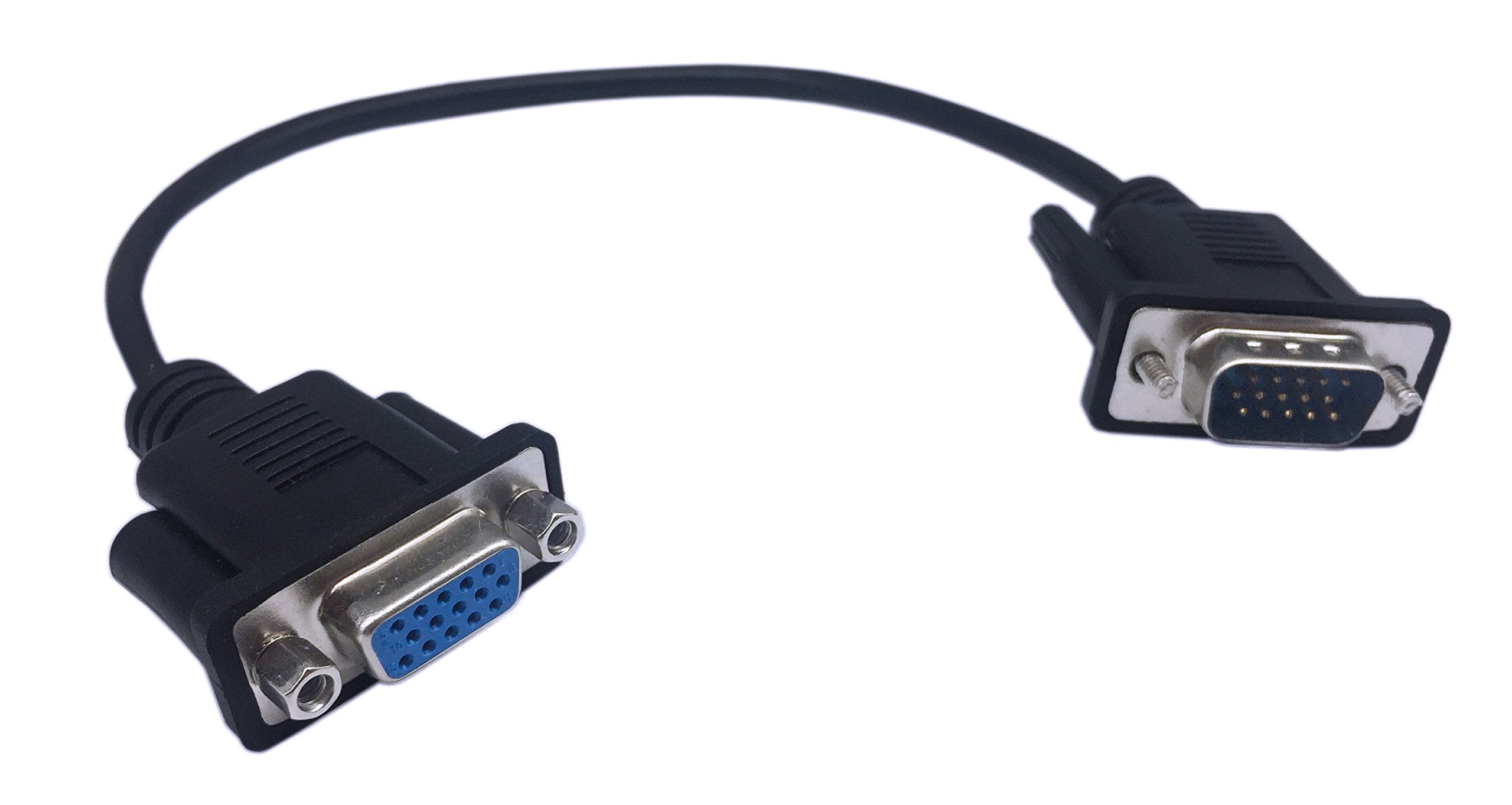 Cerrxian 1Ft Vga Svga 15 Pin Hd15 Male To Female Adapter Video Monitor Extension Cable For Pc Laptop Tv Porjector(Mf)