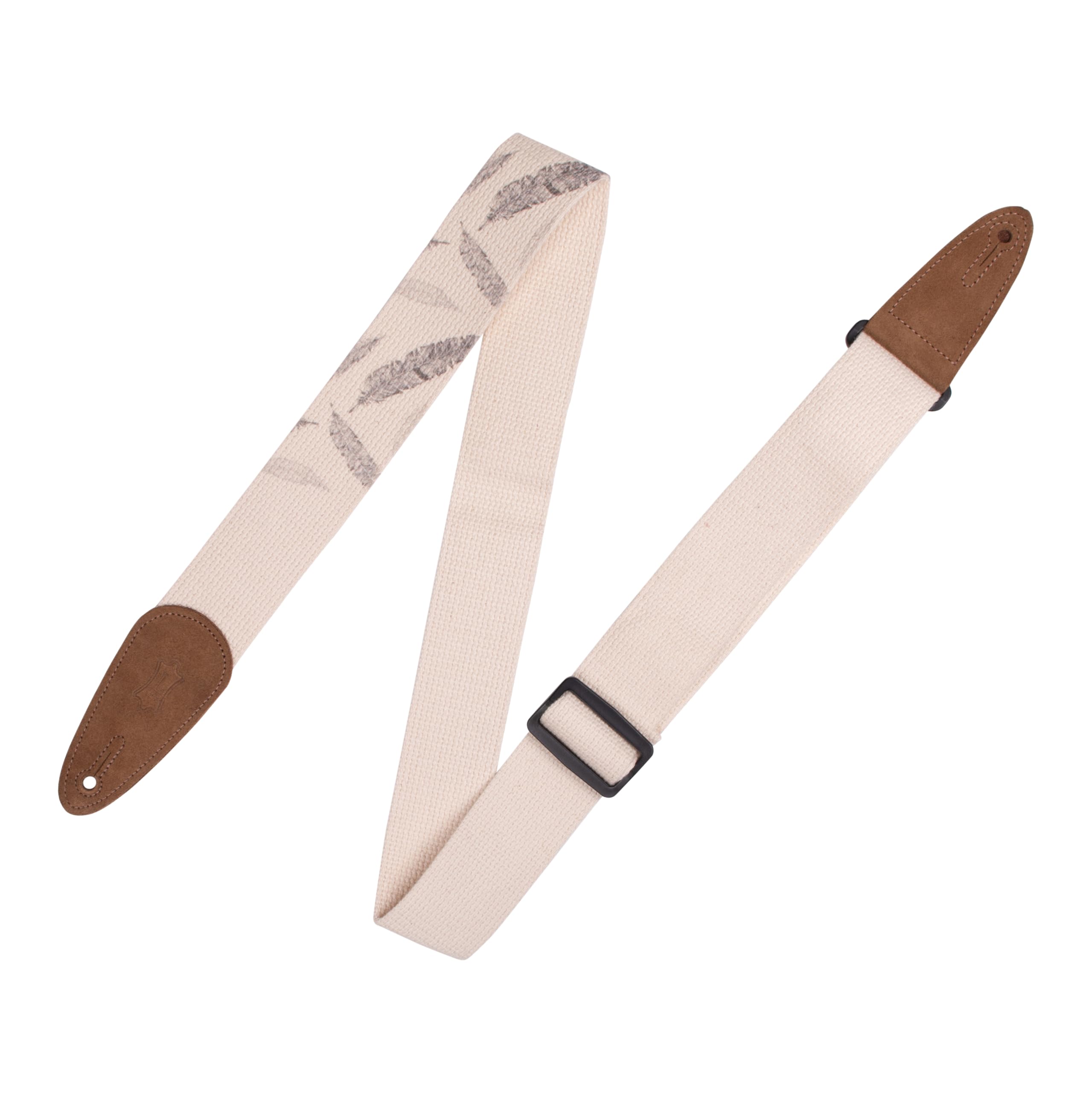 Levys Leathers 2 Cotton Guitar Strap with Decorative Print and Suede Ends. Triglide adjustable to 65 (MC8U007)