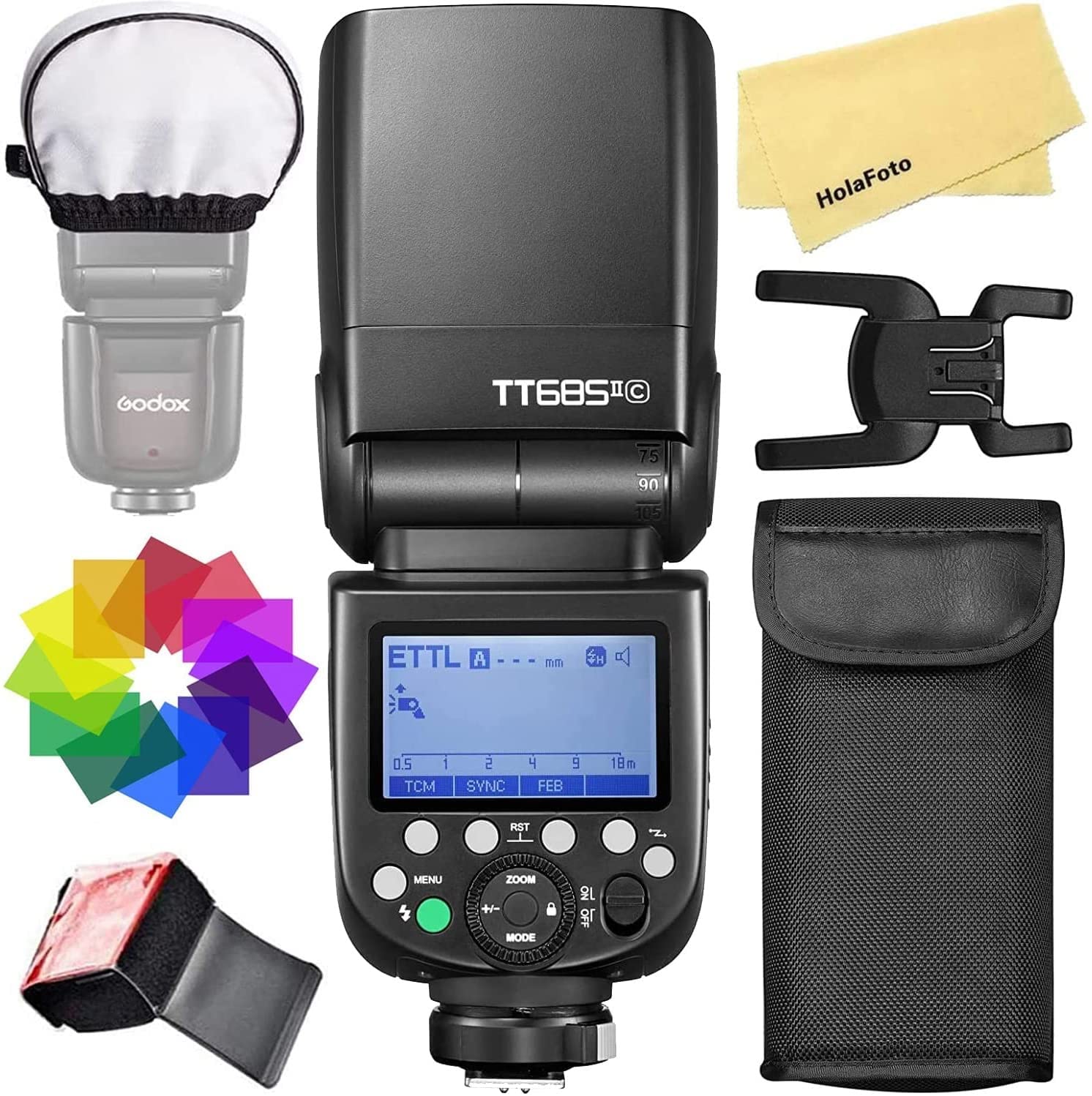 Godox TT685II-C TT685IIC Camera Flash for Canon Camera Flash Speedlite Speedlight Light, E-TTL 2.4G GN60 HSS 1/8000S,0.1-2.6s Re