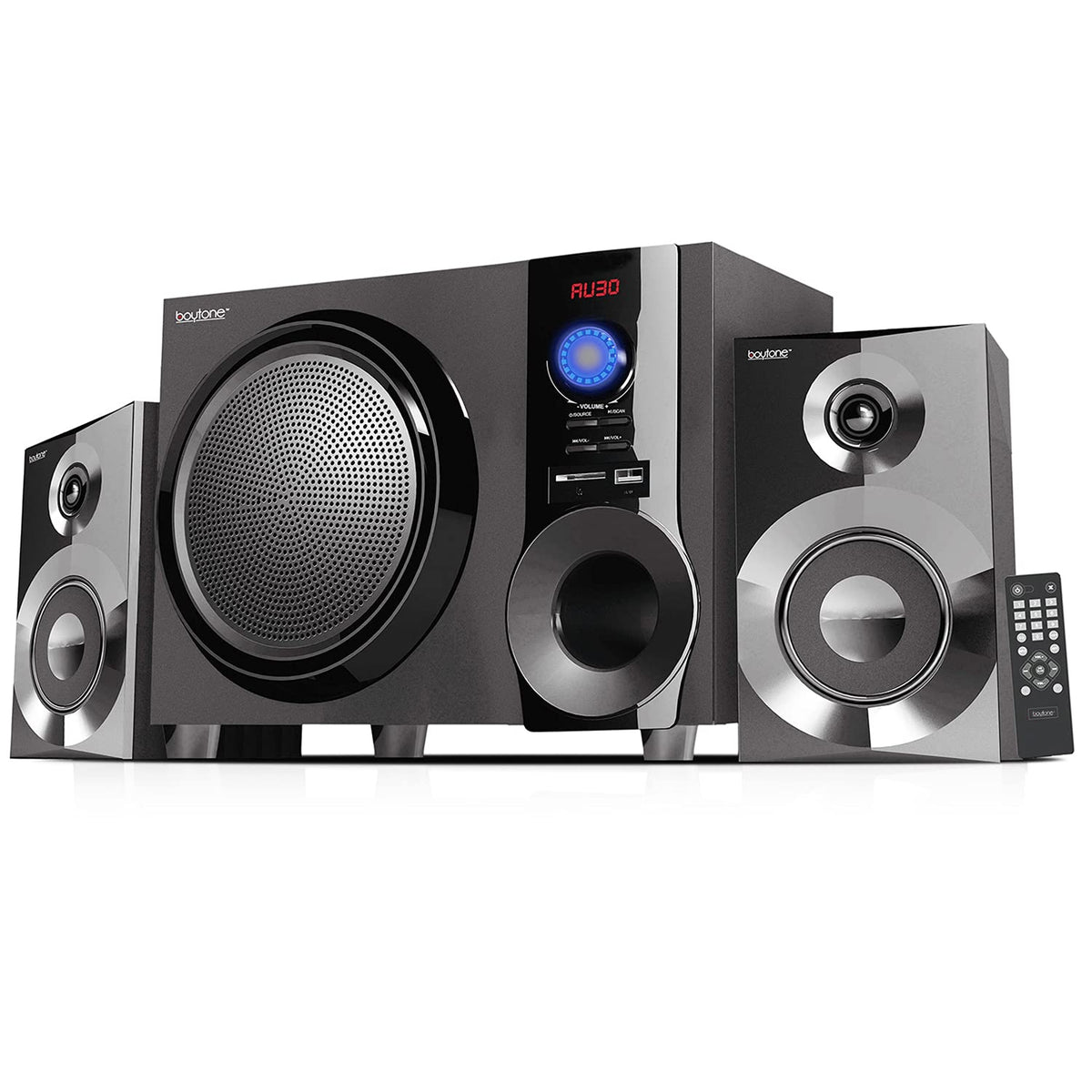 Boytone 60W Wireless Bluetooth Speaker With Powerful Bass, Fm Radio, Remote Control   For Phone, Laptop, Aux In, Usb/Sd