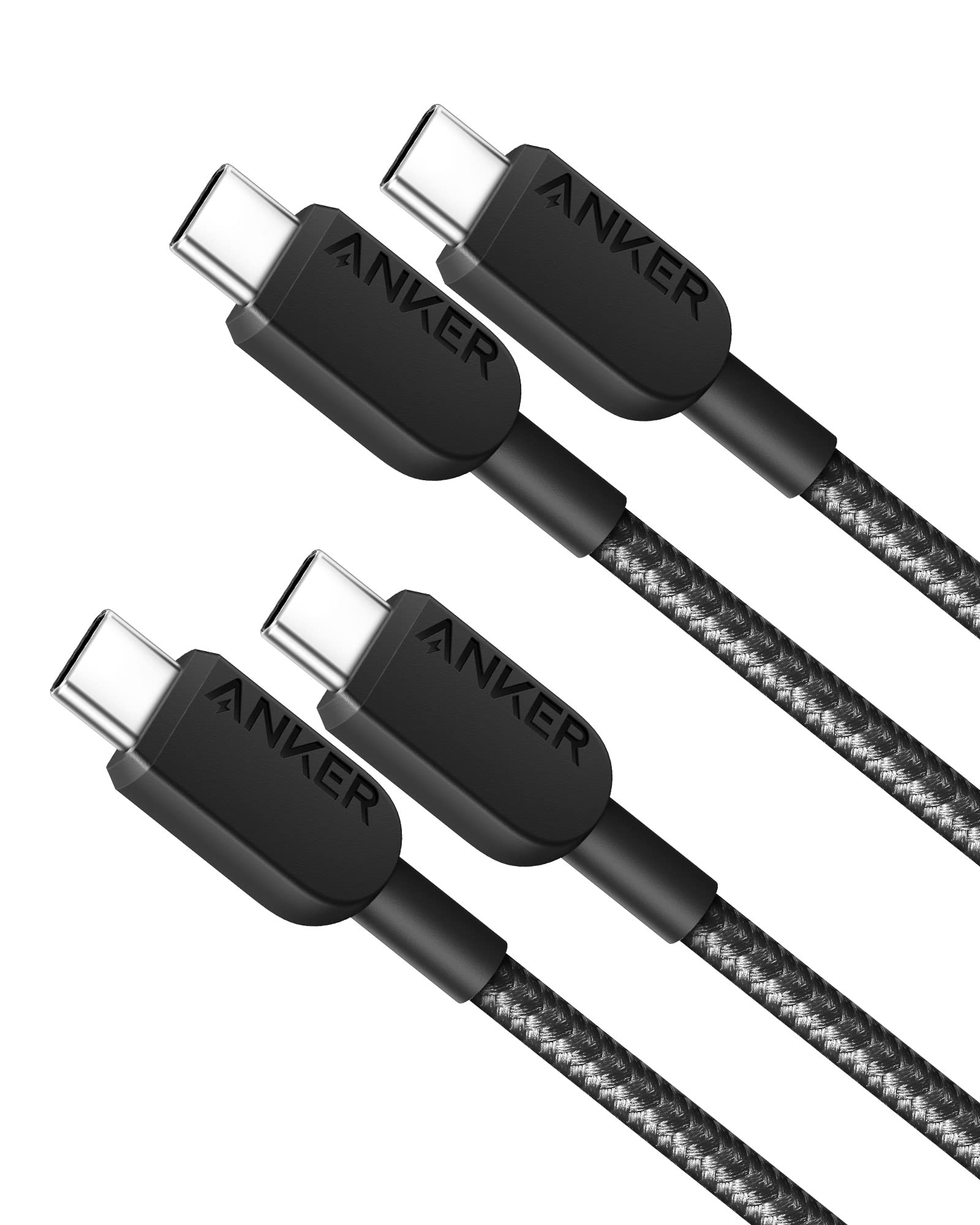 Anker 310 USB C to USB C Cable (3ft, 2 Pack),Fast Charging Cable for iPhone 15, Samsung Galaxy S23, iPad Pro 2021, iPad Mini 6, 