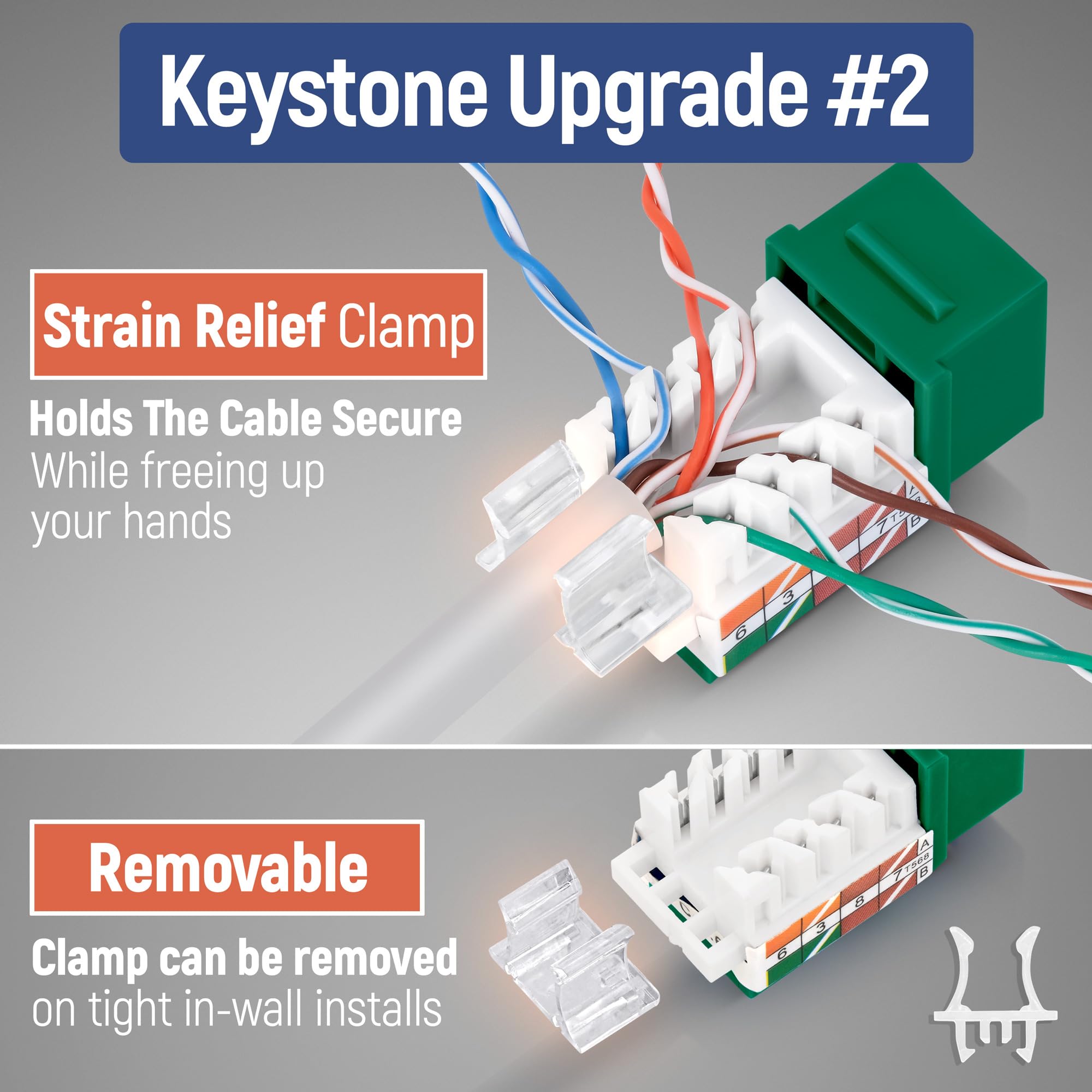 Everest Media Solutions 45 Angled Cat6A Keystone Jack In Green   Slim Profile, Utp Rj45 Female Ethernet Connector   Compatible W
