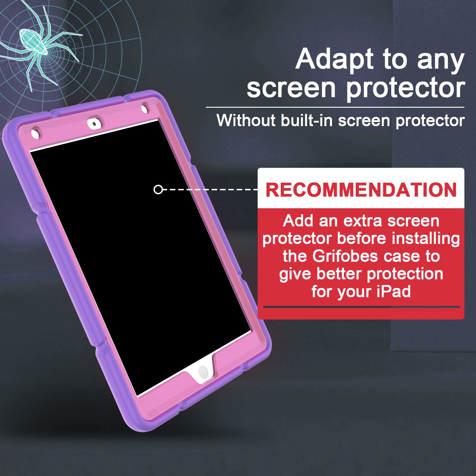 Grifobes For Ipad 6Th/5Th Generation Cases 2018/2017, For Ipad Air 2 Case 2014 9.7 Inch, Heavy Duty Shockproof Rugged Protective