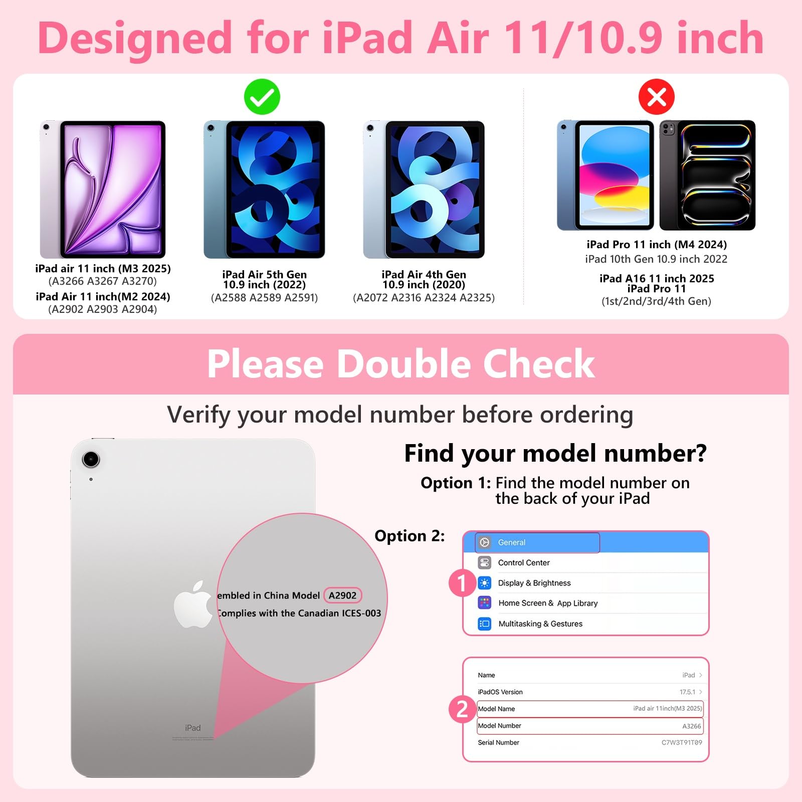 Fuwang Touch For Ipad Air 11 Inch & Air 5Th 4Th Generation Case With Keyboard - Only Support 180 Flip Backlit Keyboard With Mult