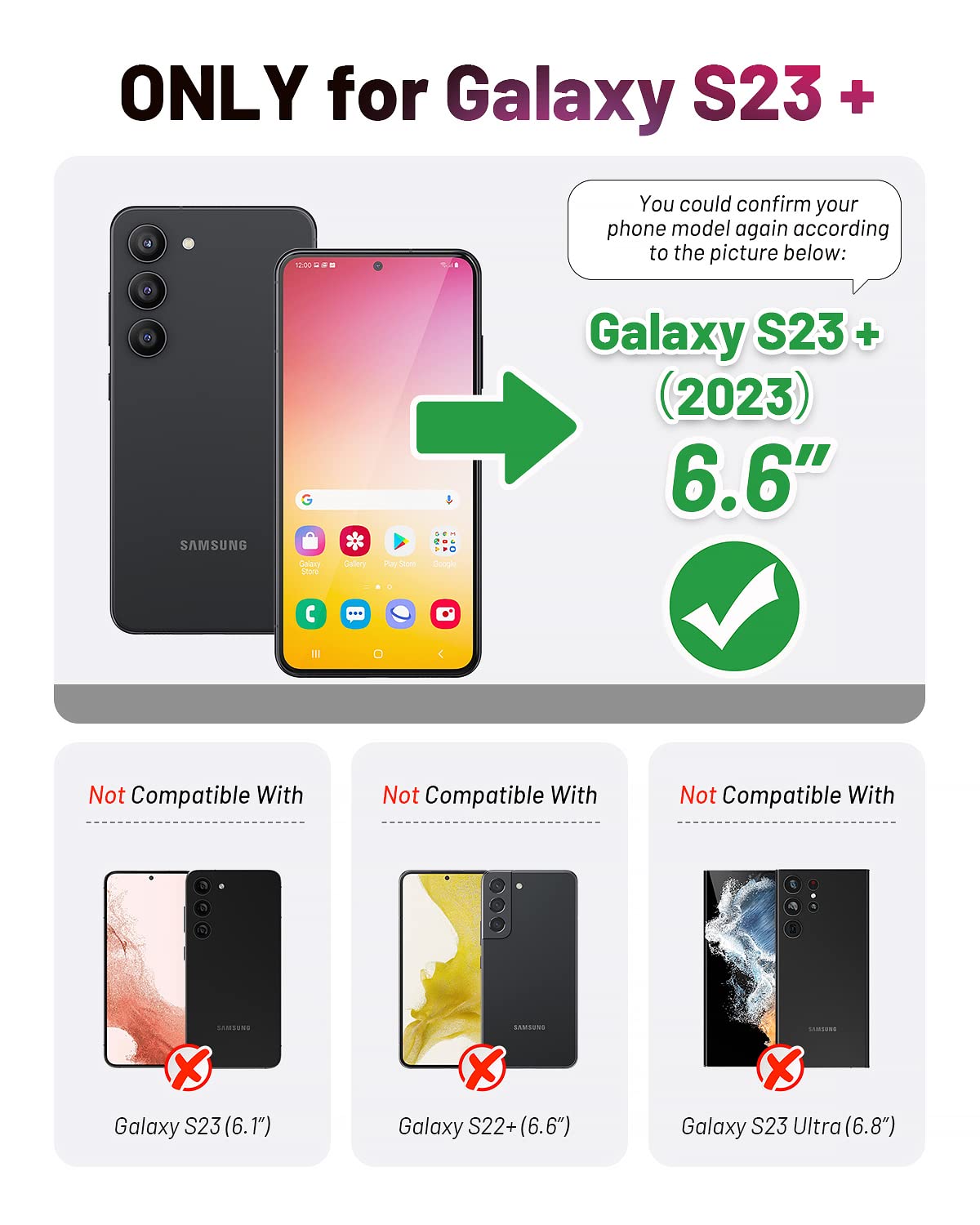 Ocase Compatible With Galaxy S23 Plus 5G Case Wallet, Pu Leather Flip Folio Case With Card Holders Rfid Blocking Kickstand [Shoc