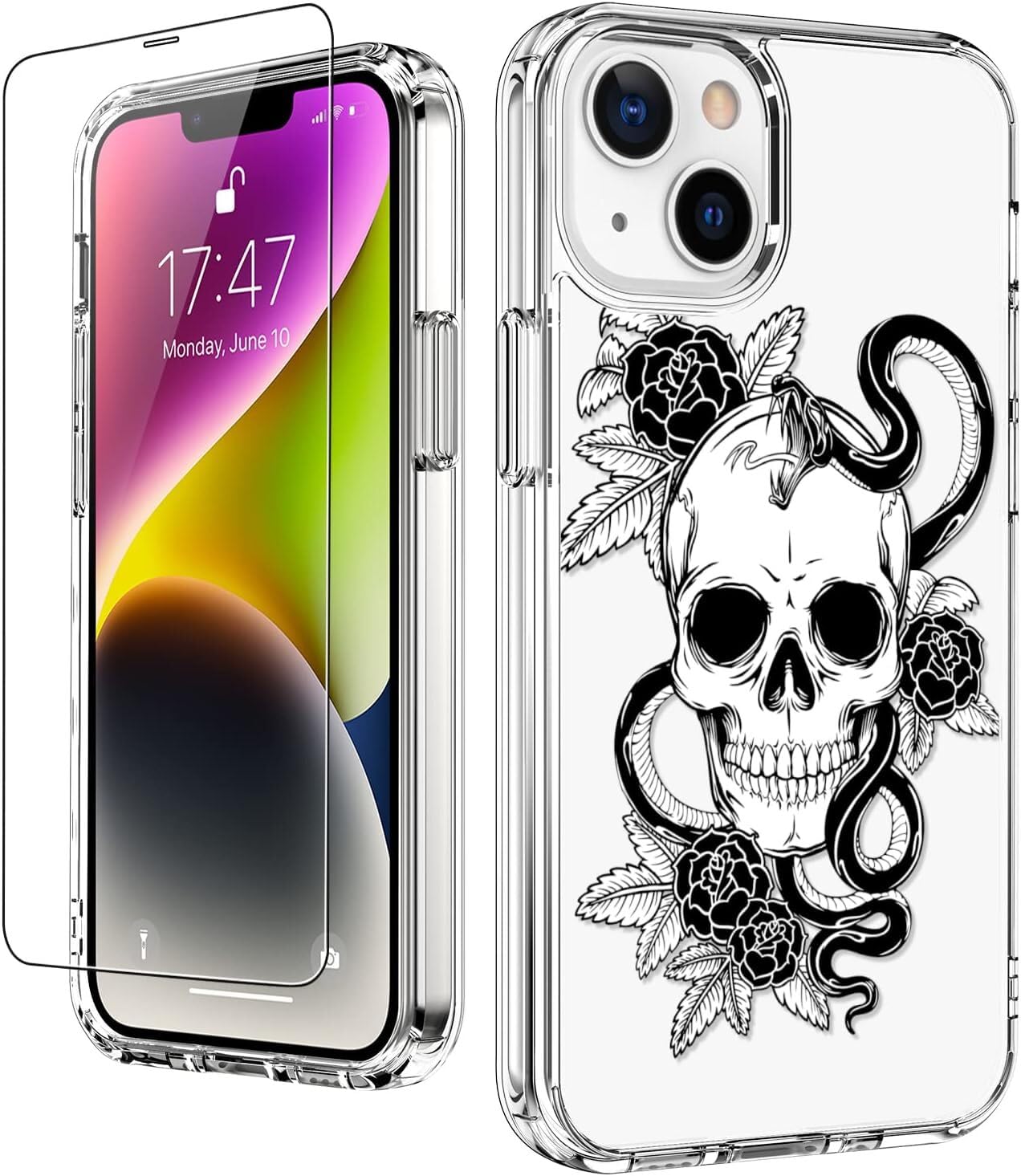 Imogacla 2024 Skull Halloween Phone Case   Chrome Hearts Iphone 15 Pro Case, Skeleton Cool Gothic Designer For Iphone 15 Pro Pho