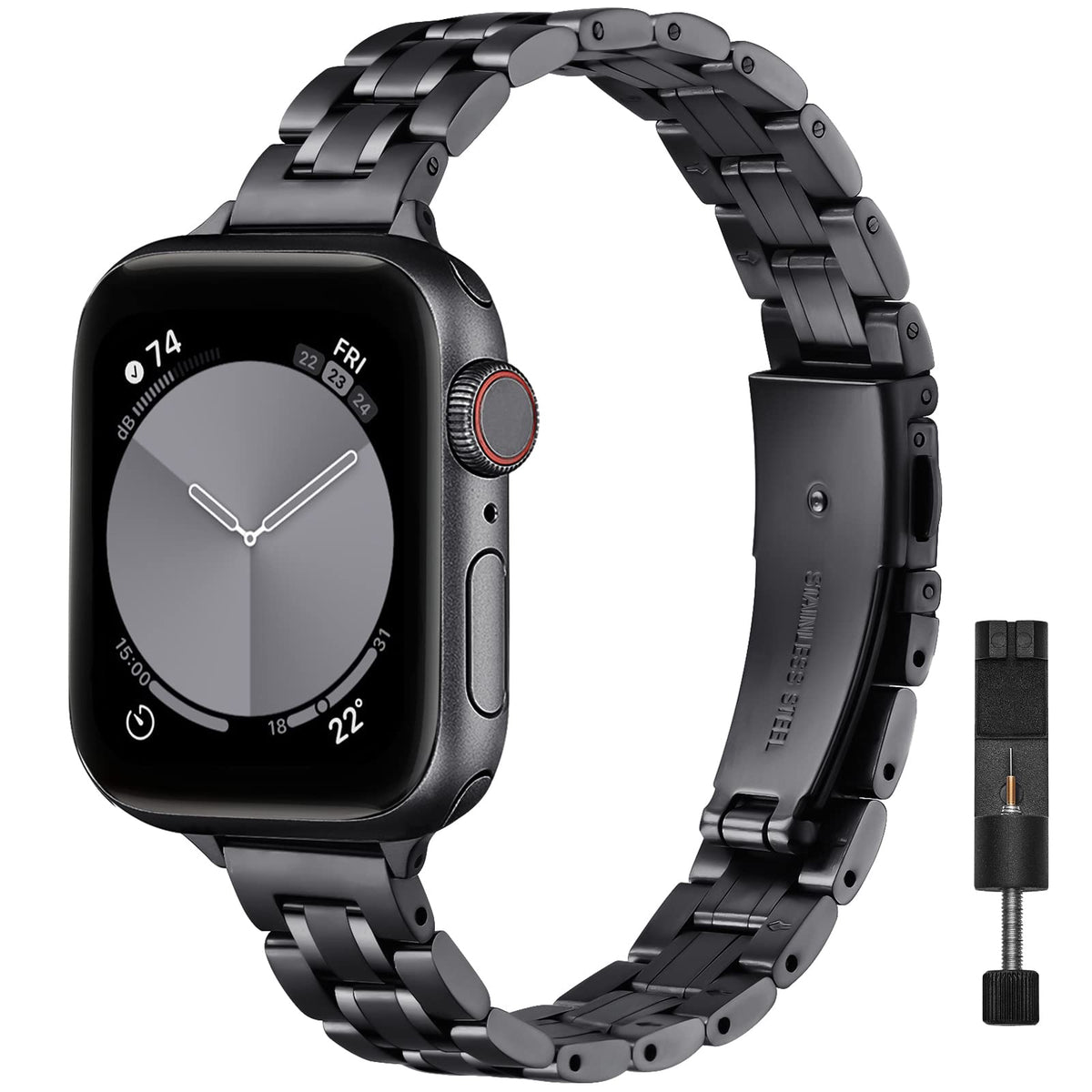 Stiroll Thin Replacement Band Compatible For Apple Watch 38Mm 40Mm 41Mm 42Mm(Series 10), Stainless Steel Metal Wristband Women F