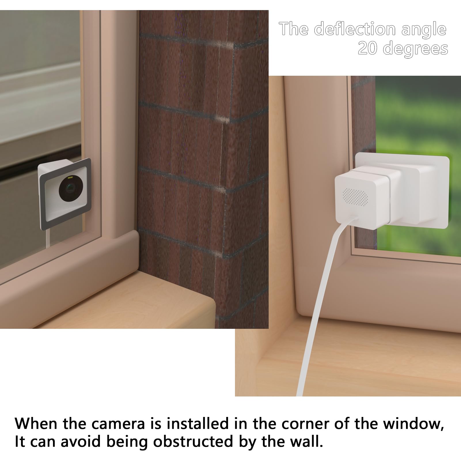 Teccle Angled Window Mount For Wyze Cam Og (2023 Model) 20 Degrees Tilt Up/Down/Left/Right Through Window Use Cam Og (Pack Of 1,