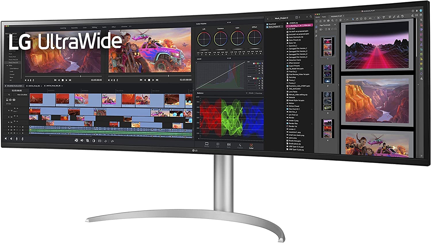 Lg 49Wq95C-W 49 Inch 32:9 Curved Ultrawide Dqhd (5120 X 1440) Nano Ips Monitor, Nvidia G-Sync Compatible & Amd Freesync Premium