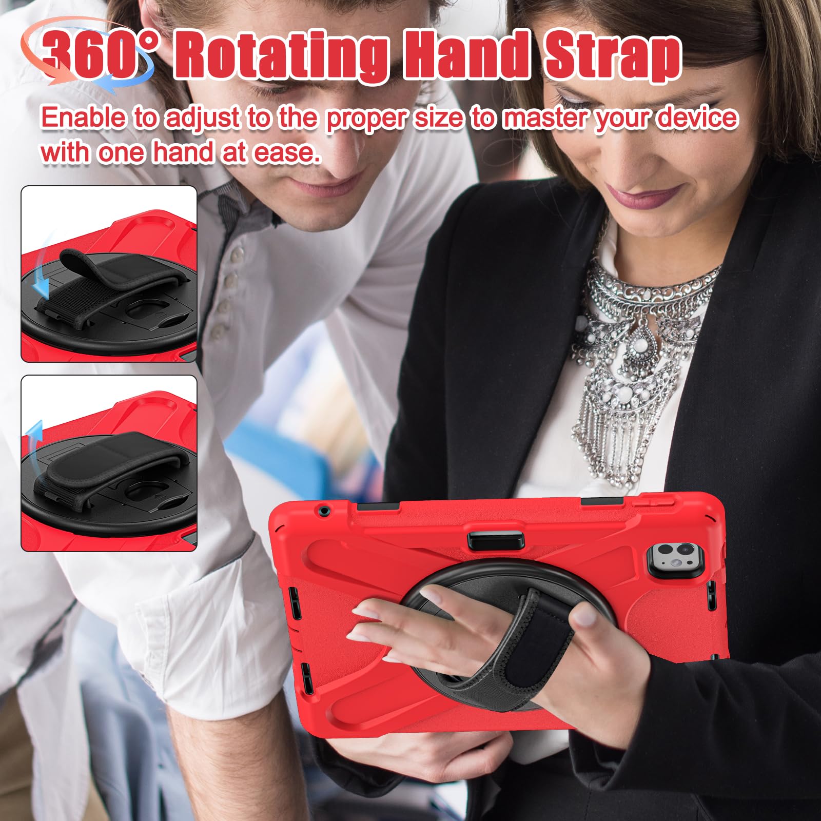 Tsqqst For Ipad Pro 11 Inch Case M4 2024 5Th Generation With Pencil Holder, [Built In Screen Protector & Stand] Full Body Rugged