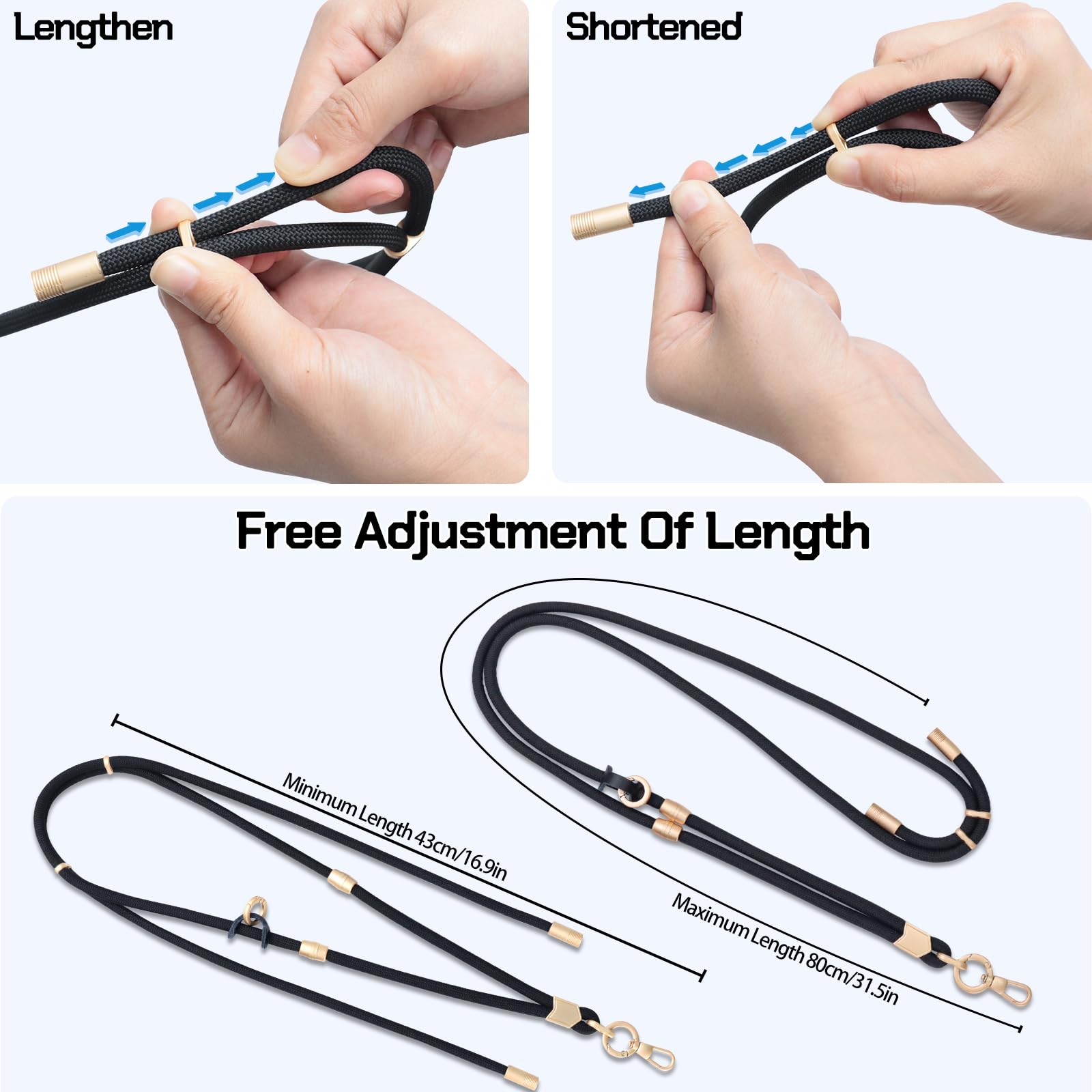 Yiflin 3-In-1 Phone Lanyard,Adjustable Phone Strap Crossbody With Phone Tether Tab, Neck&Wrist Strap In 1 Compatible With Most S