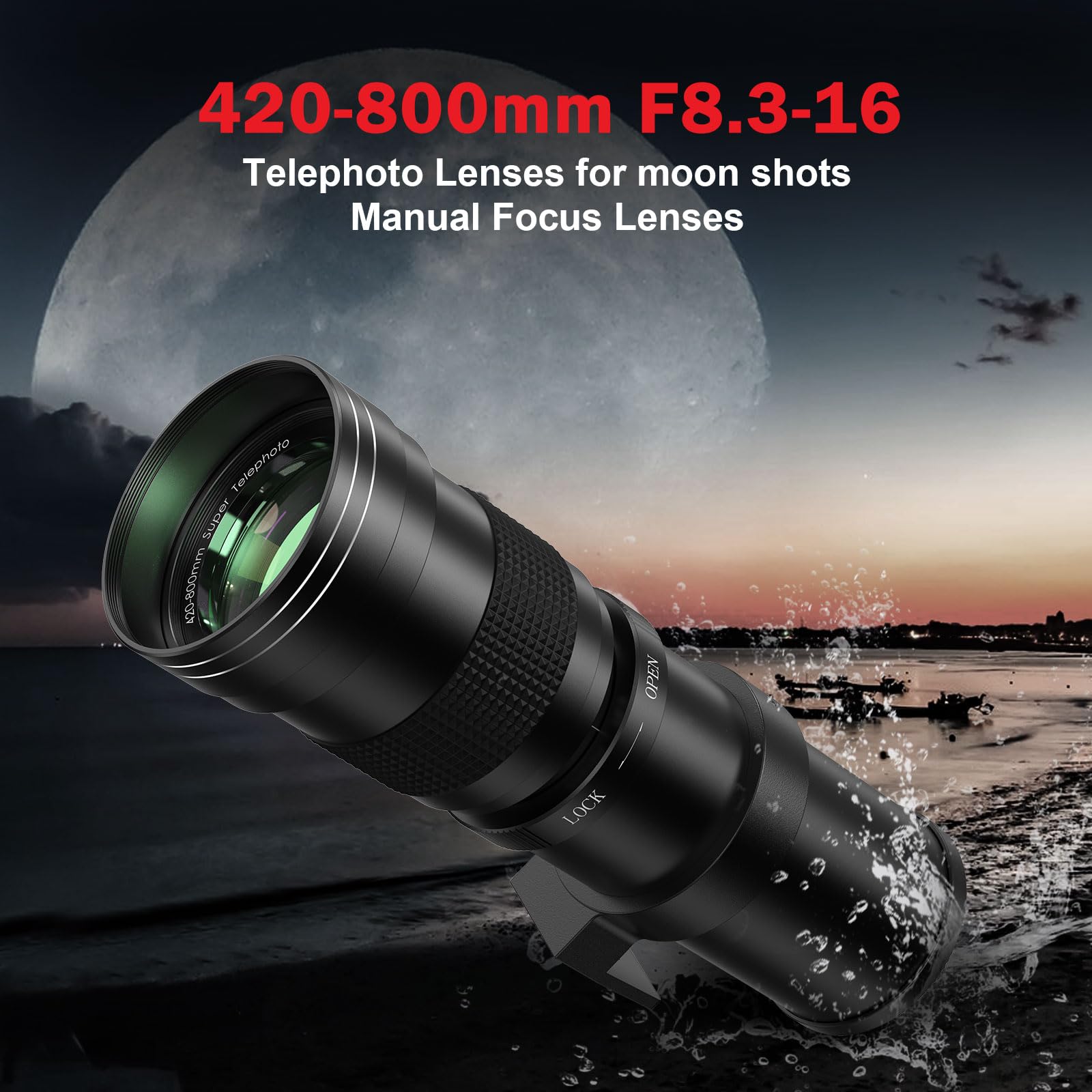 Benoison Telephoto Lens 420 800Mm, Ef Lens For Canon, Super Telephoto Lens + T Mount For Canon Eos Rebel Sl3 Sl2 T8I T7I T7 T6 T