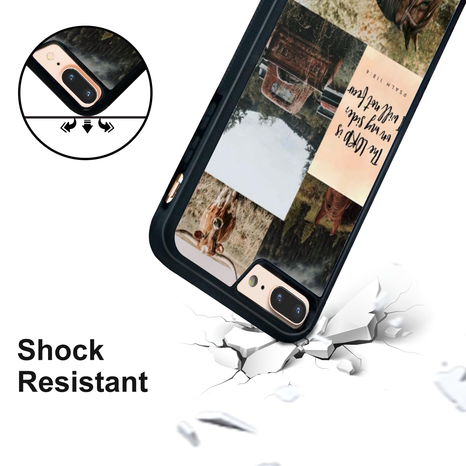 Traday Western Phone Case Compatible With Iphone 7Plus/8Plus Horse Phone Case