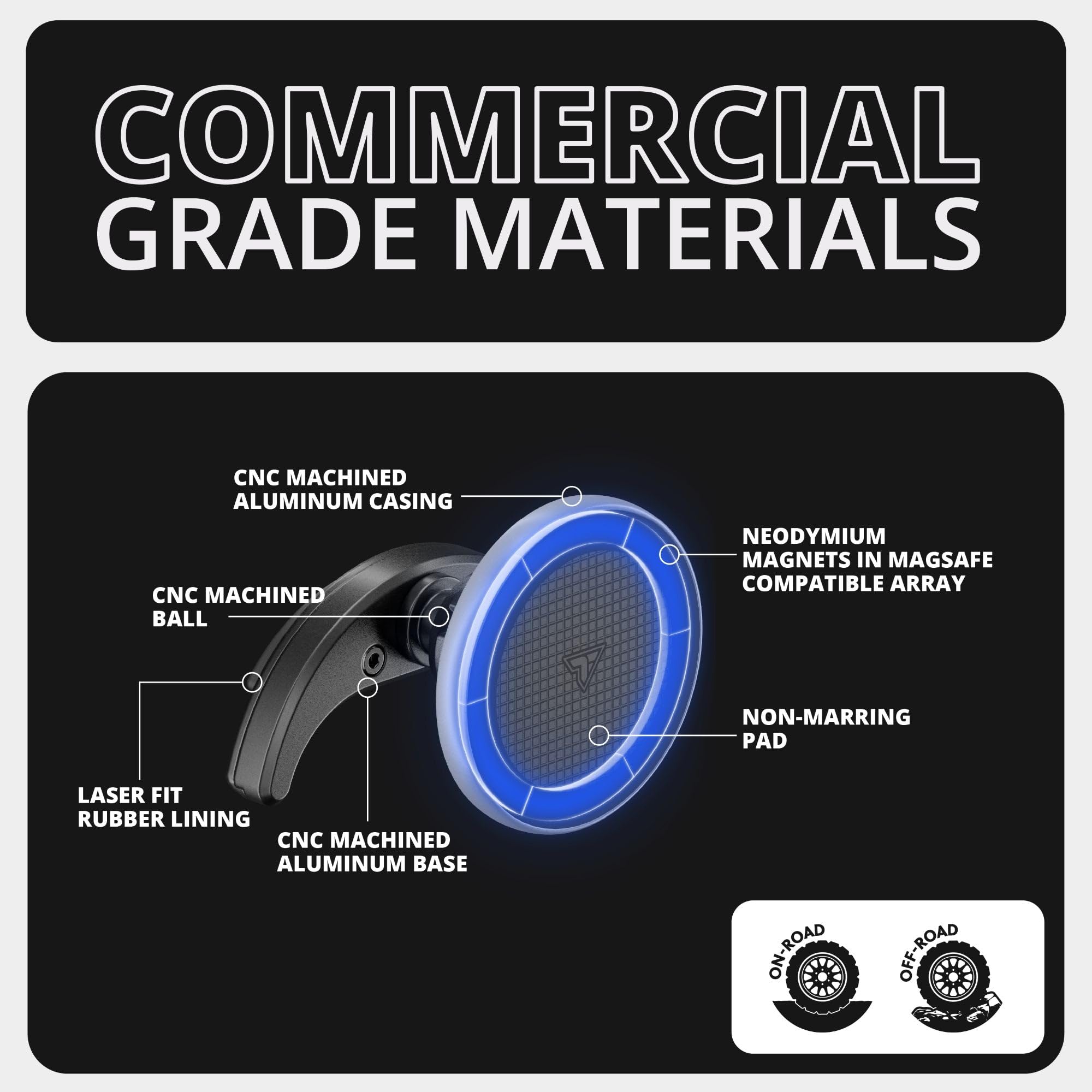 Tackform Link Vent Mount Magnetic Wireless Charging Phone Holder - Compatible With Magsafe, 2016-2023 Toyota Tacoma And 2014-202