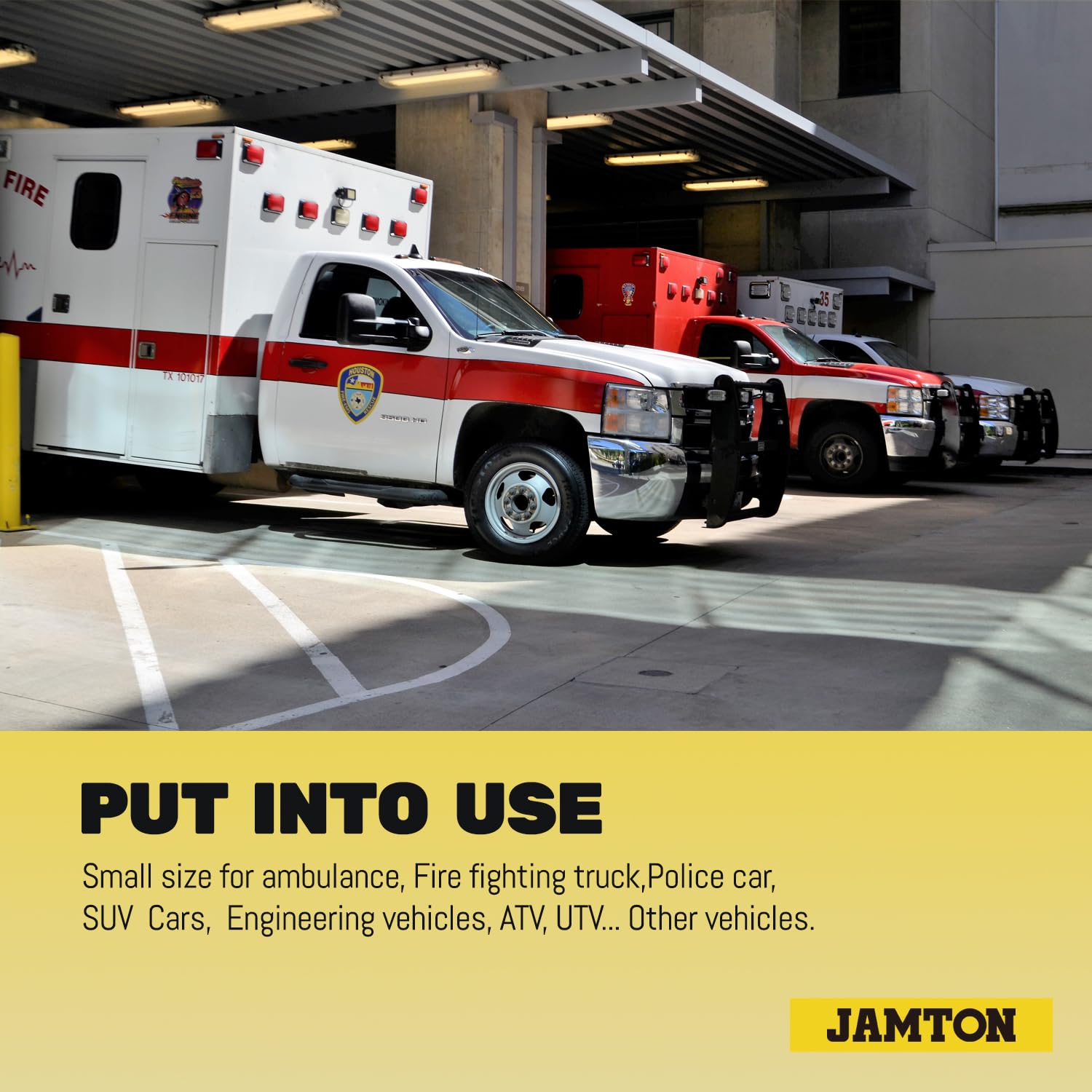 Jamtom Compact High Performance Pa Siren Horn, 200W/8 Ohms Ultra Slim Sirens Speaker For Police, Ambulance, Engineer Vehicles (C