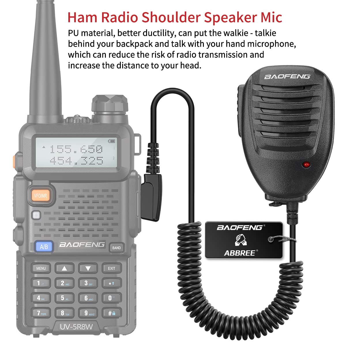 Baofeng Microphone Police Walkie Talkie Mic Accessories Ham Radio Speaker Mic For Uv 5R Bf F8Hp 5Rm Uv 21R Uv 5G Plus Gm 15Pro G