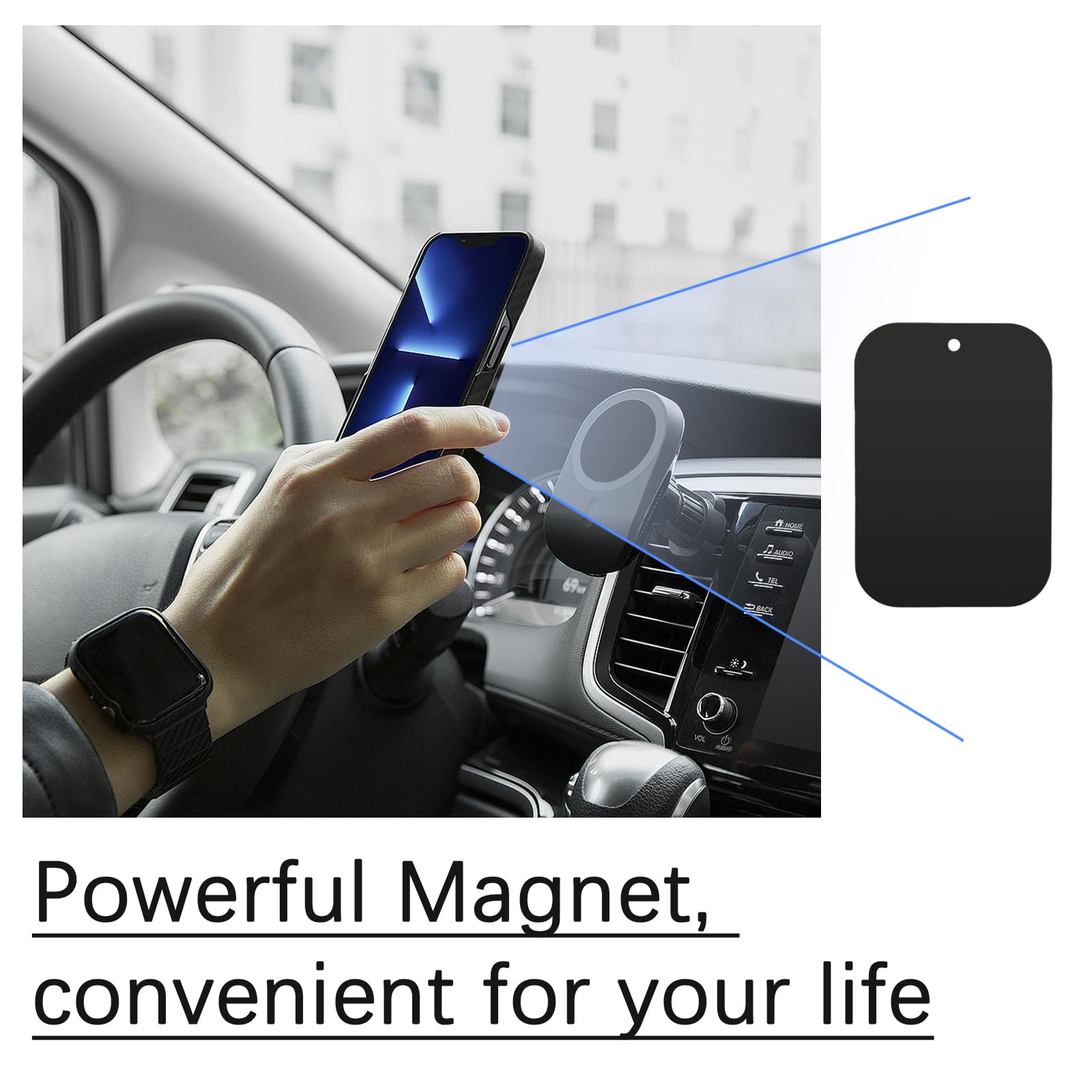 Dstelin Universal Metal Plate 4 Pack For Magnetic Phone Car Mount Holder Cradle, Compatible With All Magnetic Mounts- 2 Rectangl