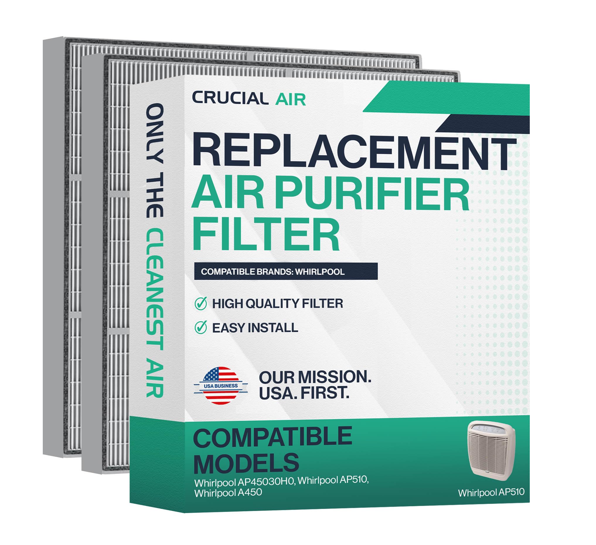 Crucial Air Replacement Air Purifier Filter   Compatible With Whirlpool Part # 8171434K, 1183054K   Fits Whirlpool Air Purifier