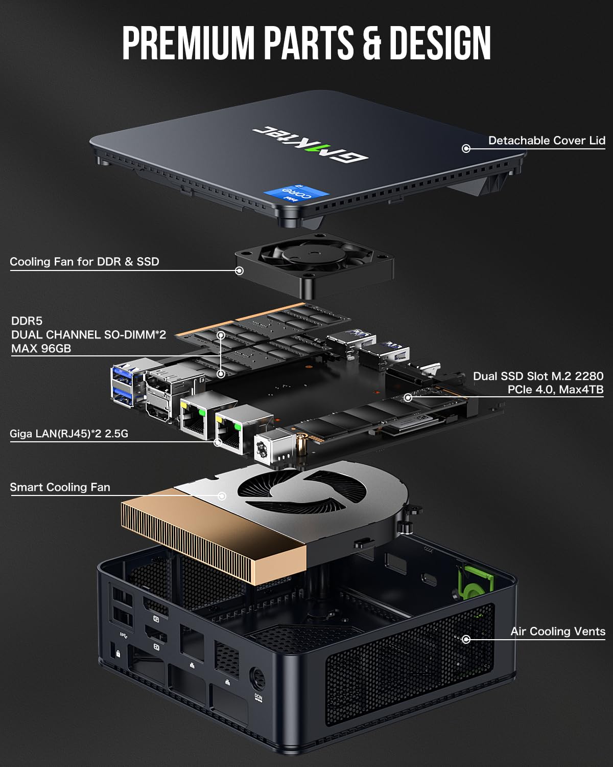 Gmktec Mini Pc, K7 Plus 13Th Intel Core I7 13620H (10C/16T, Up To 4.9Ghz), 32Gb Ddr5 Ram (16Gb*2)/1Tb Pcie Gen4 Ssd Mini Desktop