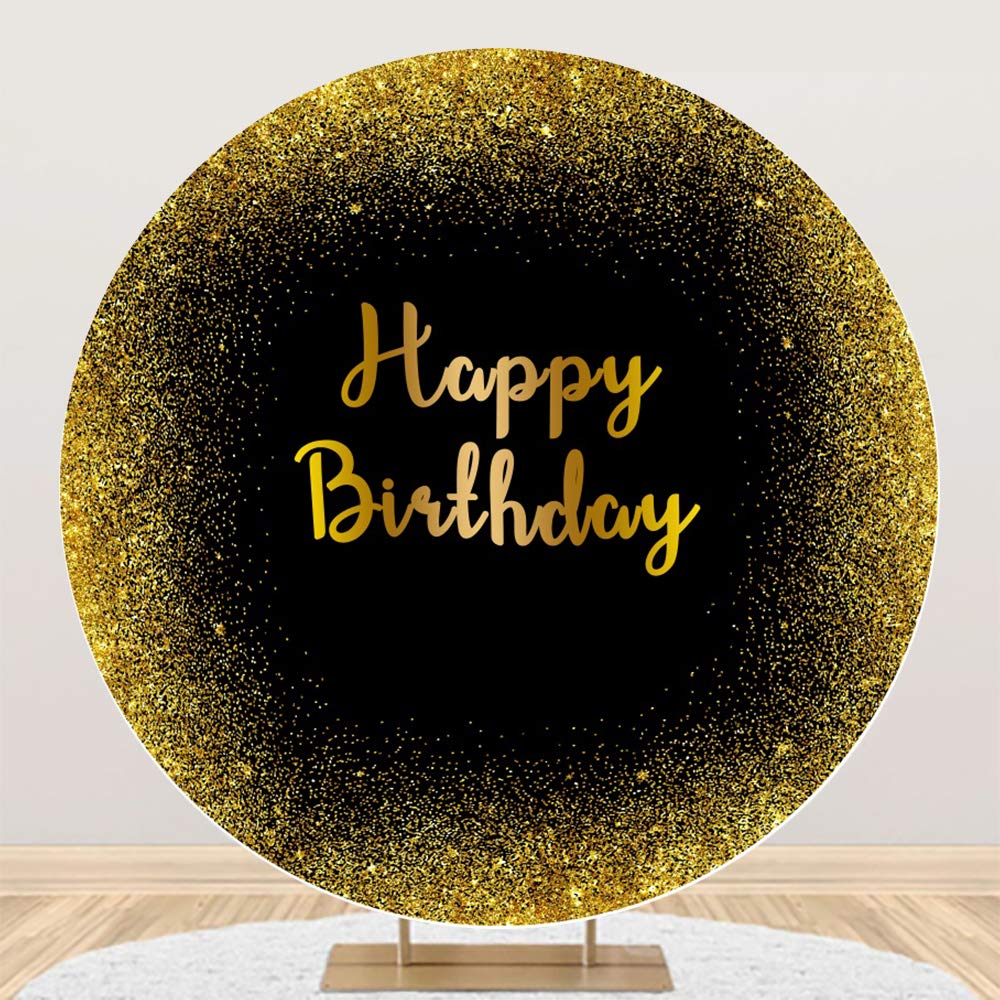 Leowefowa Luxurious White Silver Birthday Round Backdrop Cover 7X7Ft Polyester Glistering Silver Birthday Arch Backdrop Stand Co