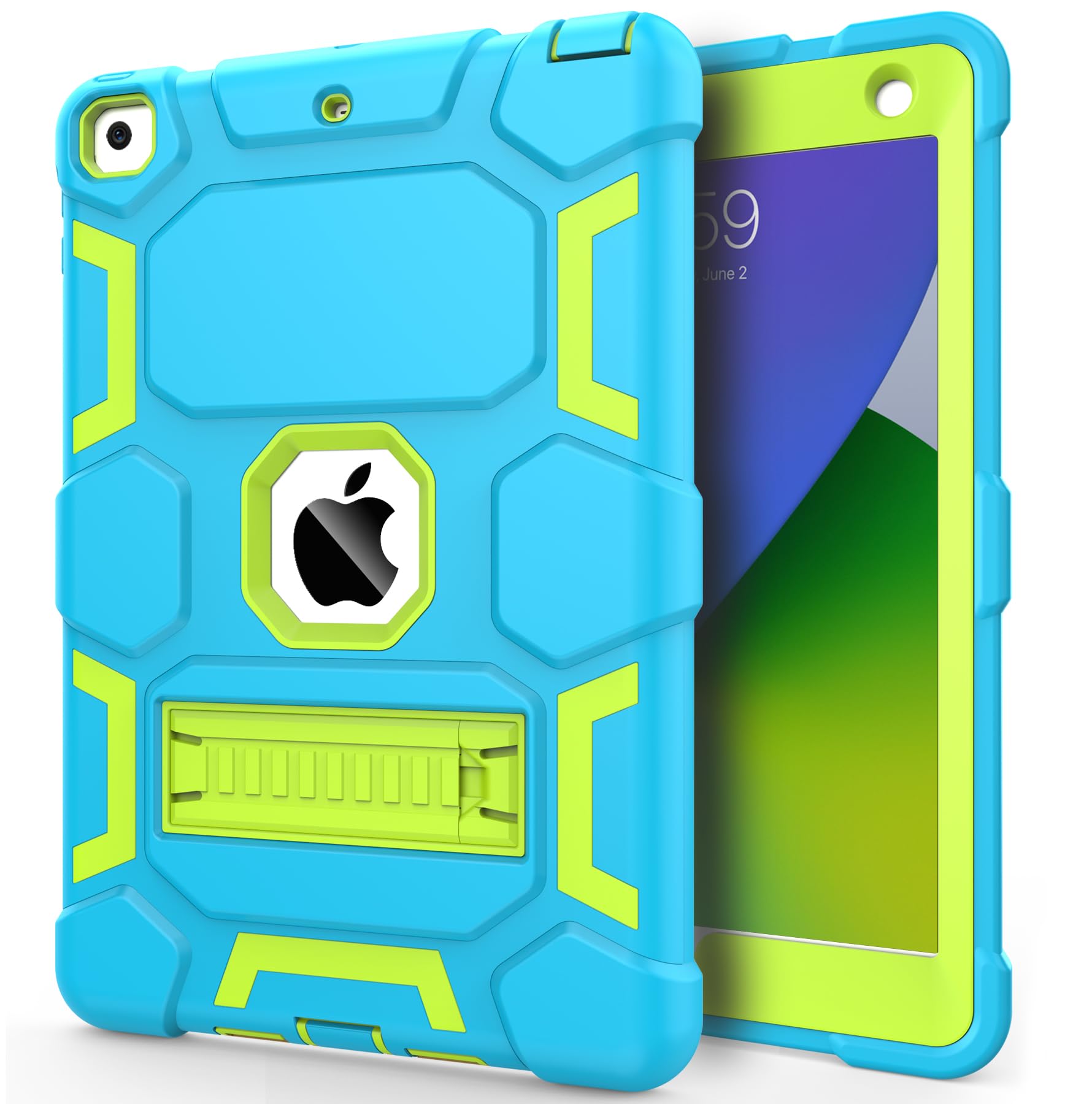 Ccmao Case For Ipad 6Th/5Th Generation (9.7 Inch, 2018/2017), Ipad Air 2 Generation Case (2014) With Kickstand, Hybrid Shockproo