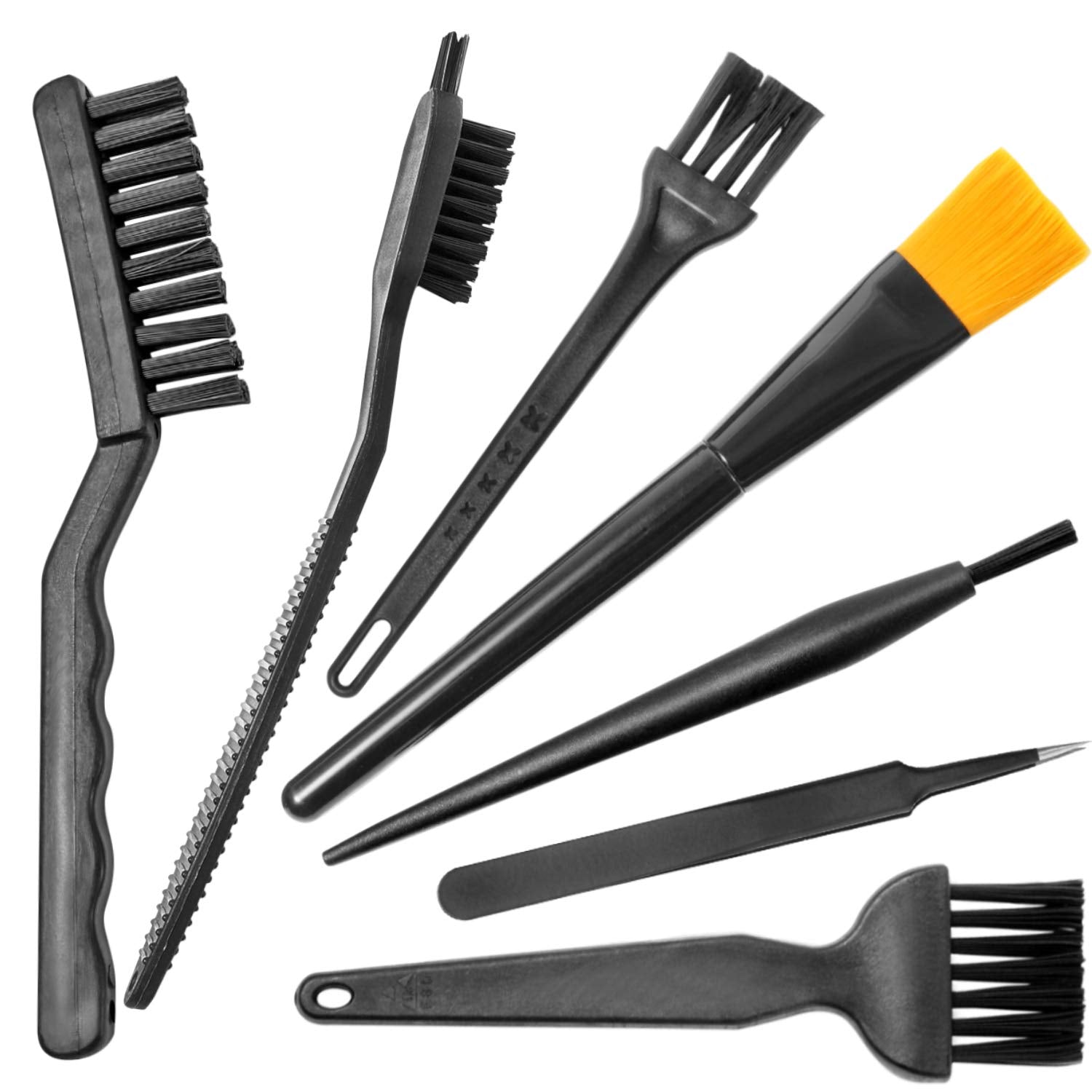 Computer Pc Keyboard Laptop Electronics Camera Small Cleaning Brush Kit (Black, Set Of 7)