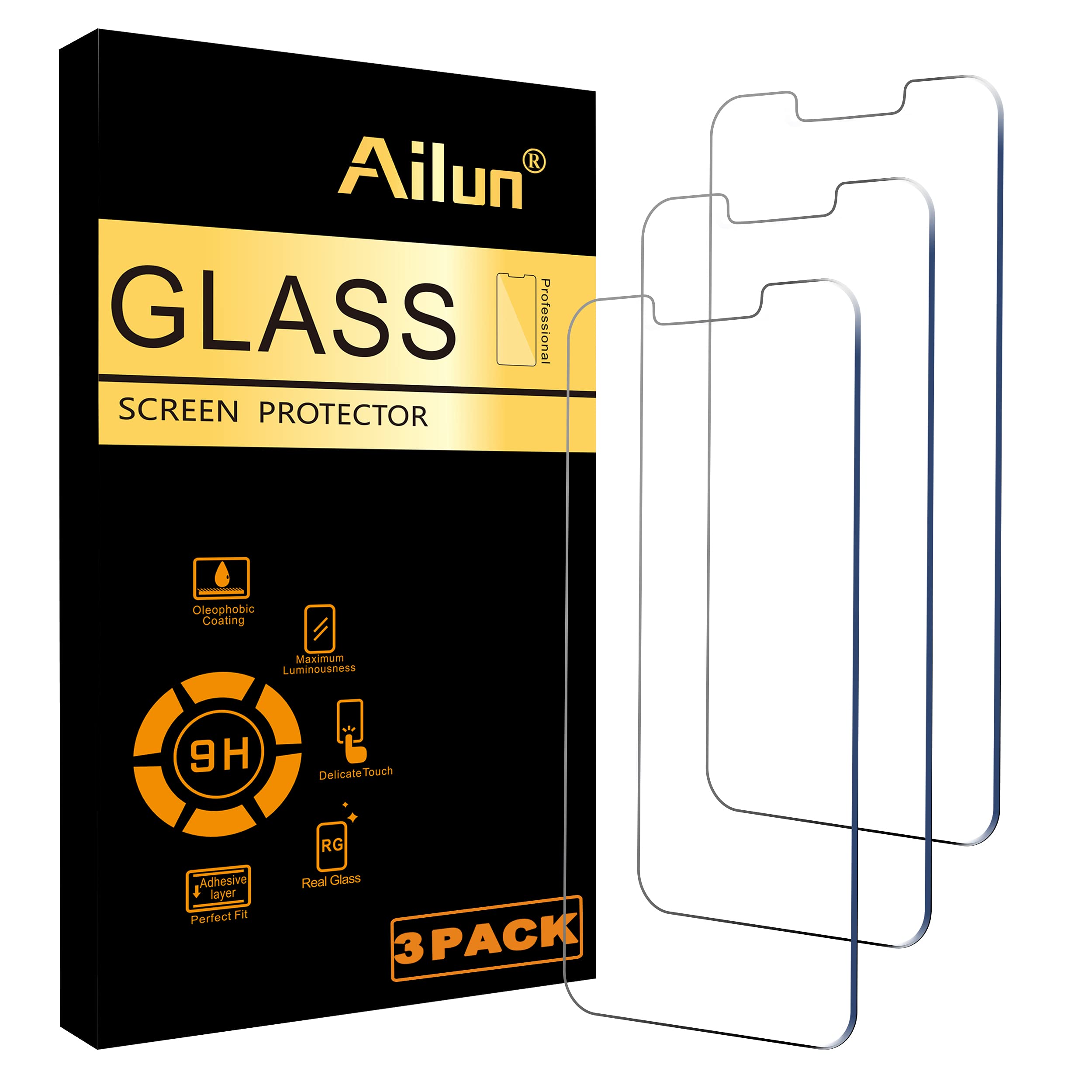 Ailun Glass Screen Protector For Iphone 13 Mini [5.4 Inch] Display 2021 3 Pack Tempered Glass