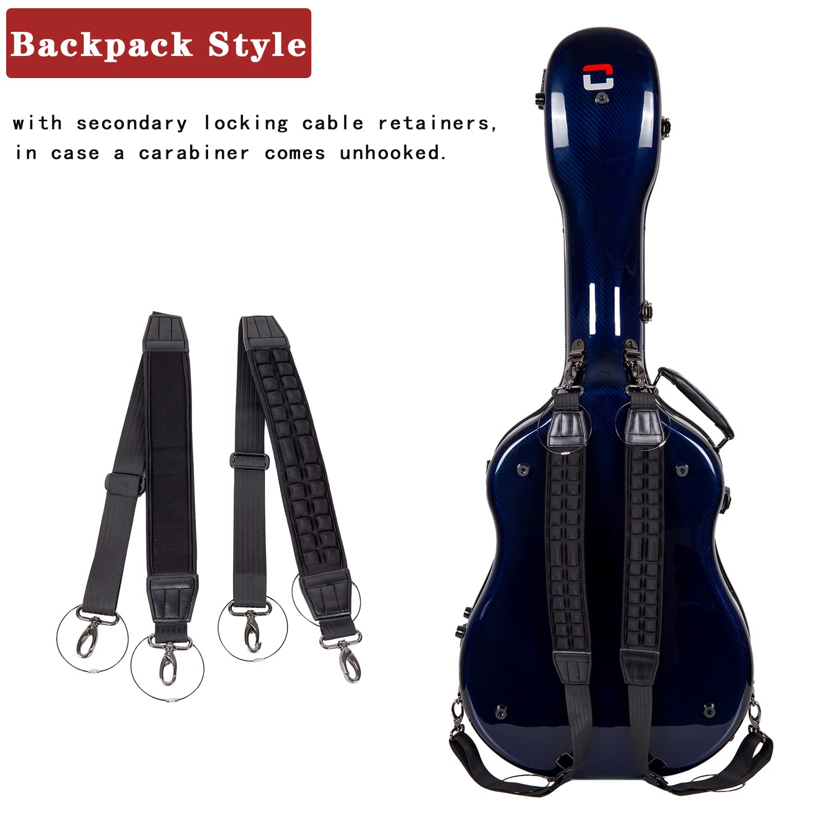 Crossrock Air Carbon Series Dreadnought Acoustic Guitar Case, 100% Carbon Fiber Flight Case With Protective Cover, American Flag