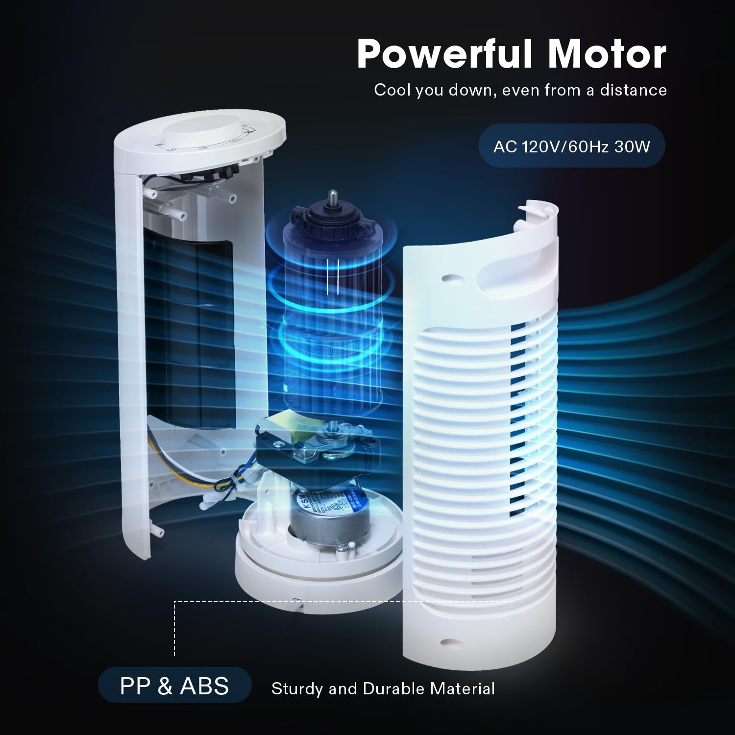 Vivosun 13'' Tower Fan, Bladeless Desk Fan With 3 Speeds And 70 Oscillation, Portable And Compact, Quiet Cooling Fan For Home An