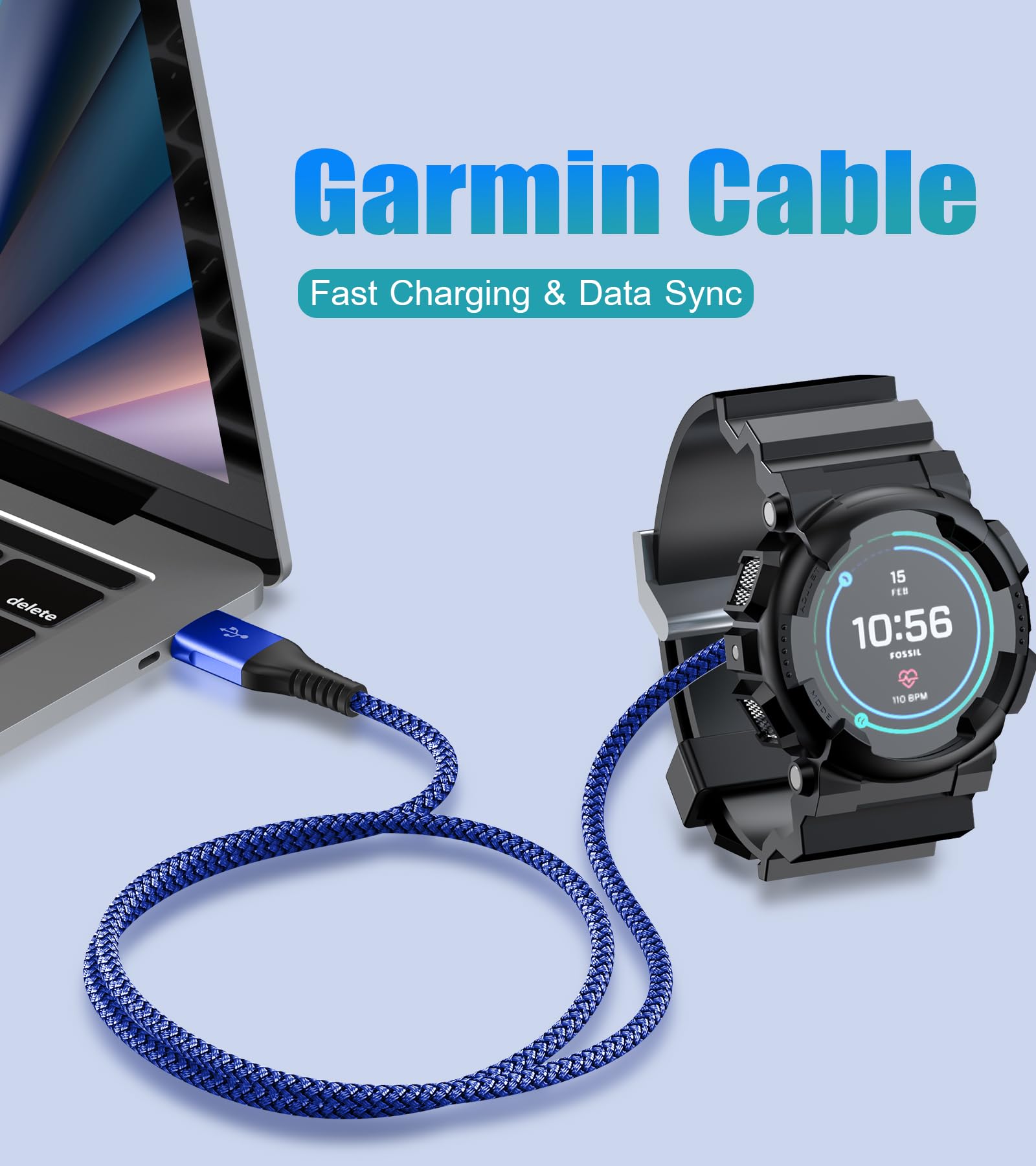 Sweguard Garmin Watch Charging Cable 4Ft Compatible With Garmin Fenix 5 5S 5X 6 6S 6X Plus Pro 7 7S 7X, Forerunner 945 45 45S 24