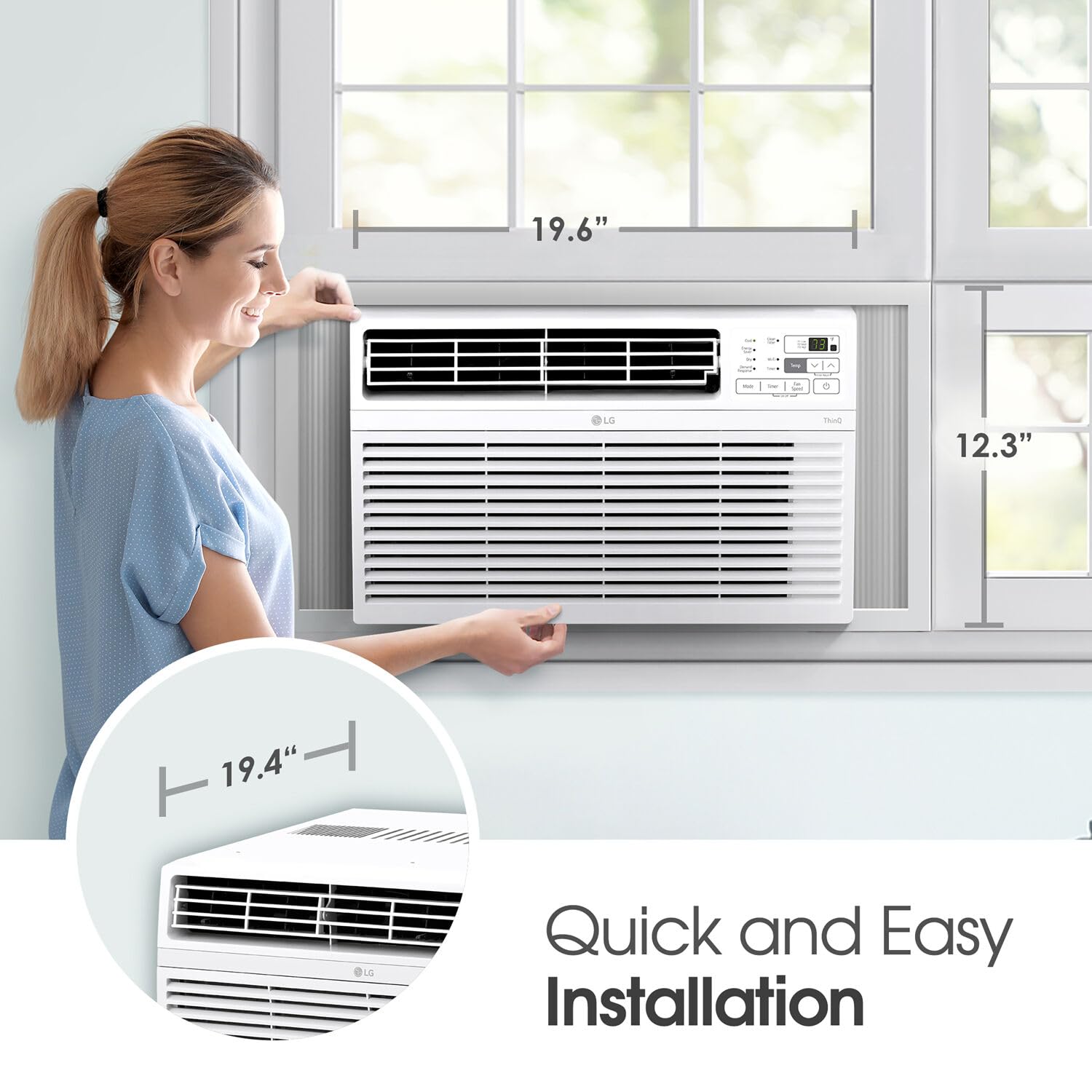 Lg Lw1024Rd 10,000 Window Air Conditioner, 115V, 450 Sq.Ft. (18' X 25' Room Size), Quiet Operation, Electronic Control With Remo