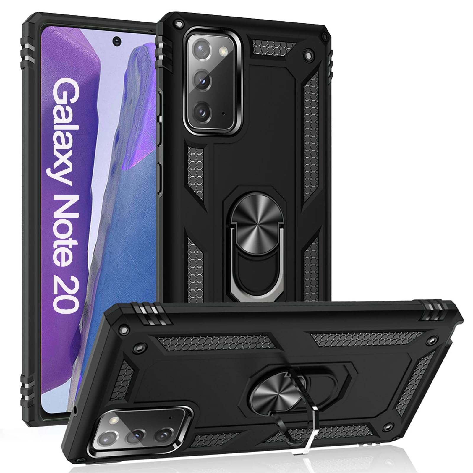 ADDIT Note 20 Case, Phone Case for Samsung Galaxy Note 20 Case,with Kickstand Ring,Adjustable Stand,Military Grade,Heavy Duty Pr