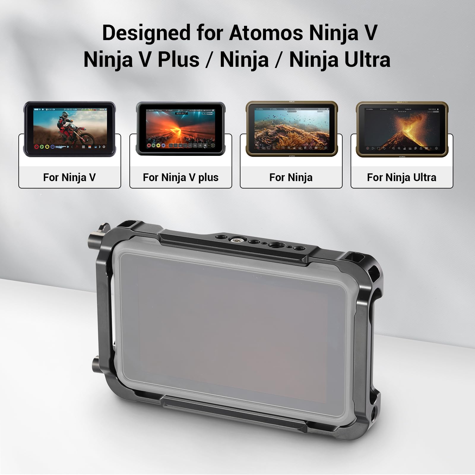 Smallrig Cage For Atomos Ninja Series,Built In Nato Rail And Cable Clamp Monitor Cage For Atomos Ninja V/Ninja V Plus/Ninja/Ninj