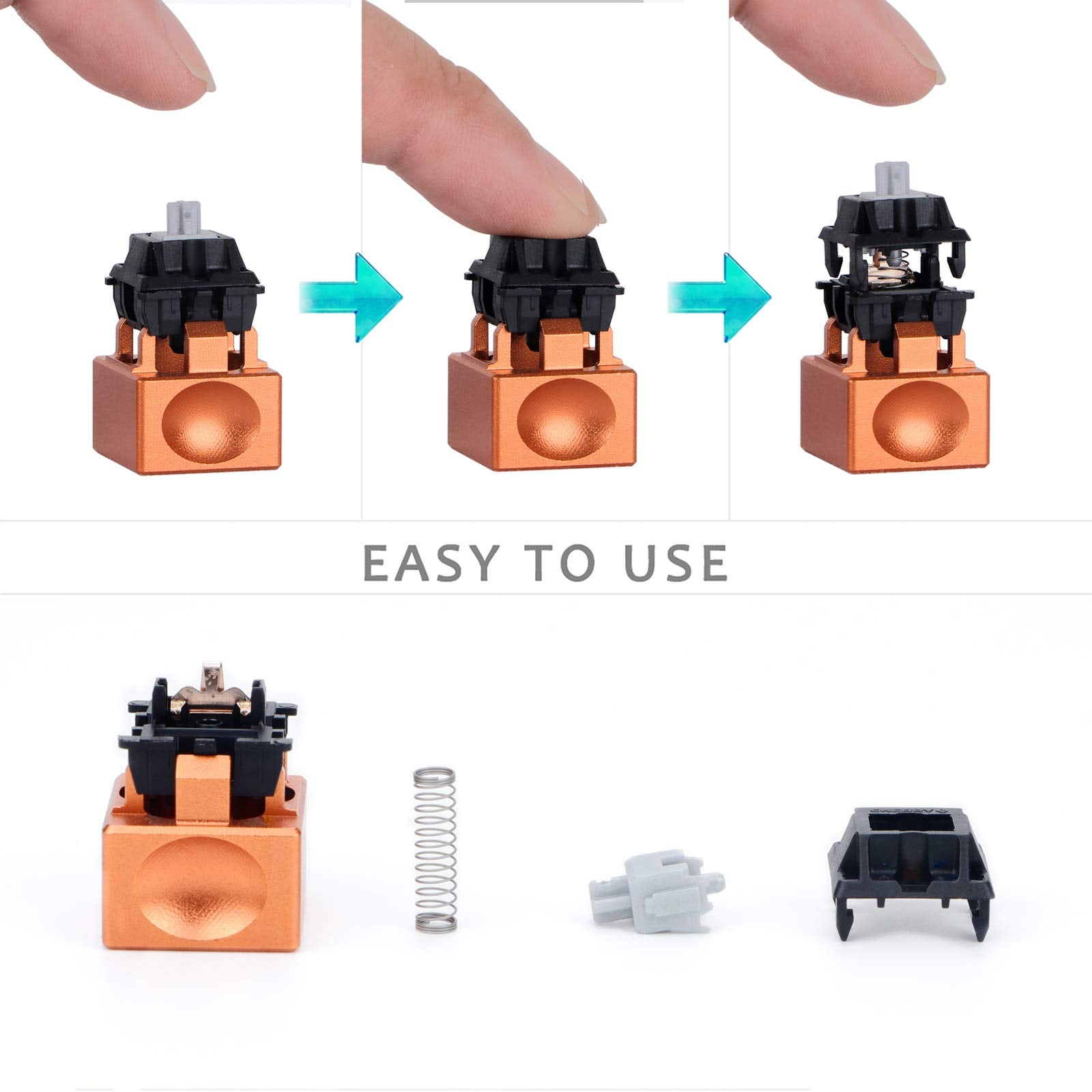 Aluminum Alloy Switch Opener With Keycap Puller For Cherry Mx Switches   Orange