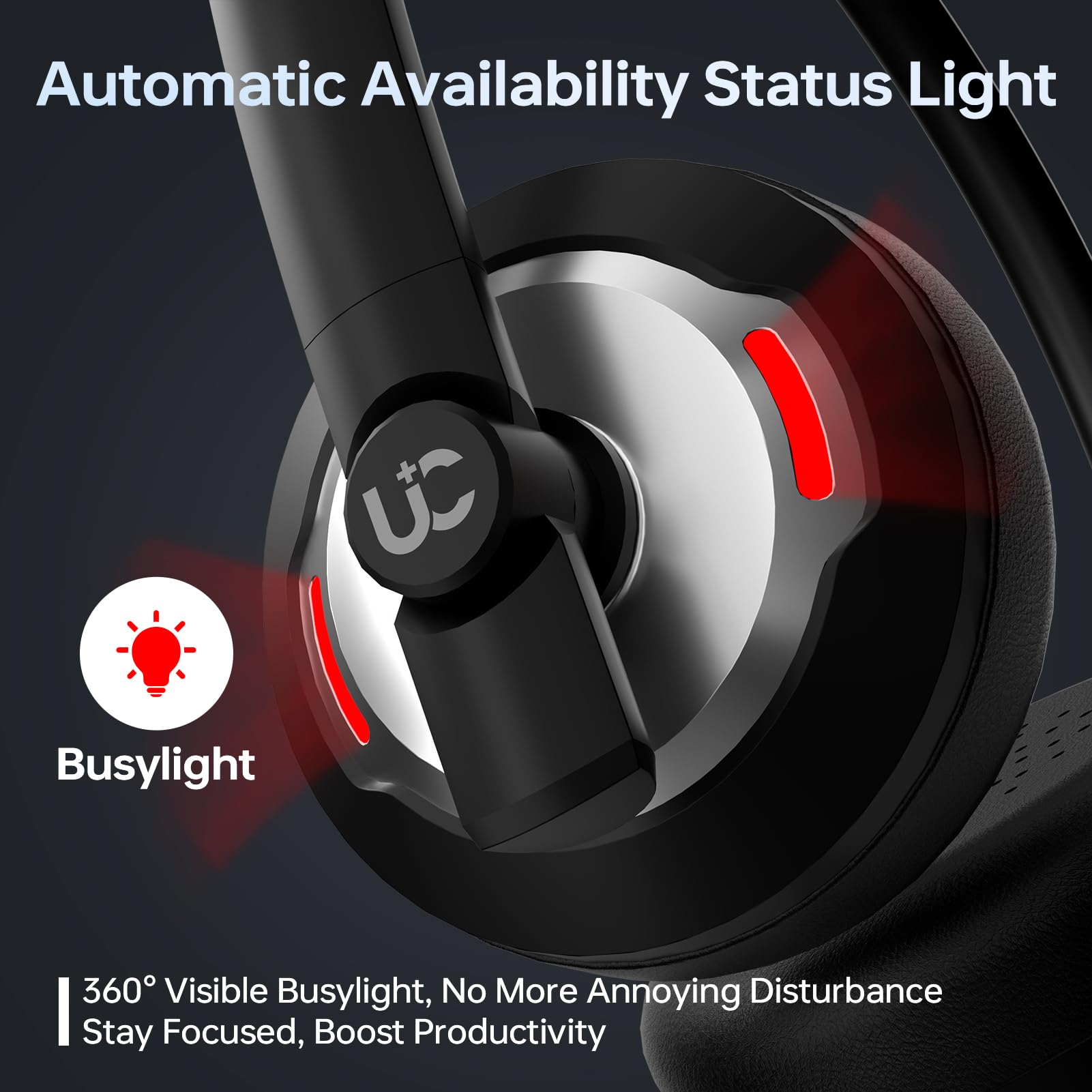 Blucalm Wired Headset With Mic For Pc/Laptop, Noise Canceling Headphones With Mic/In Line Control For Teams, Usb Black On Ear Co