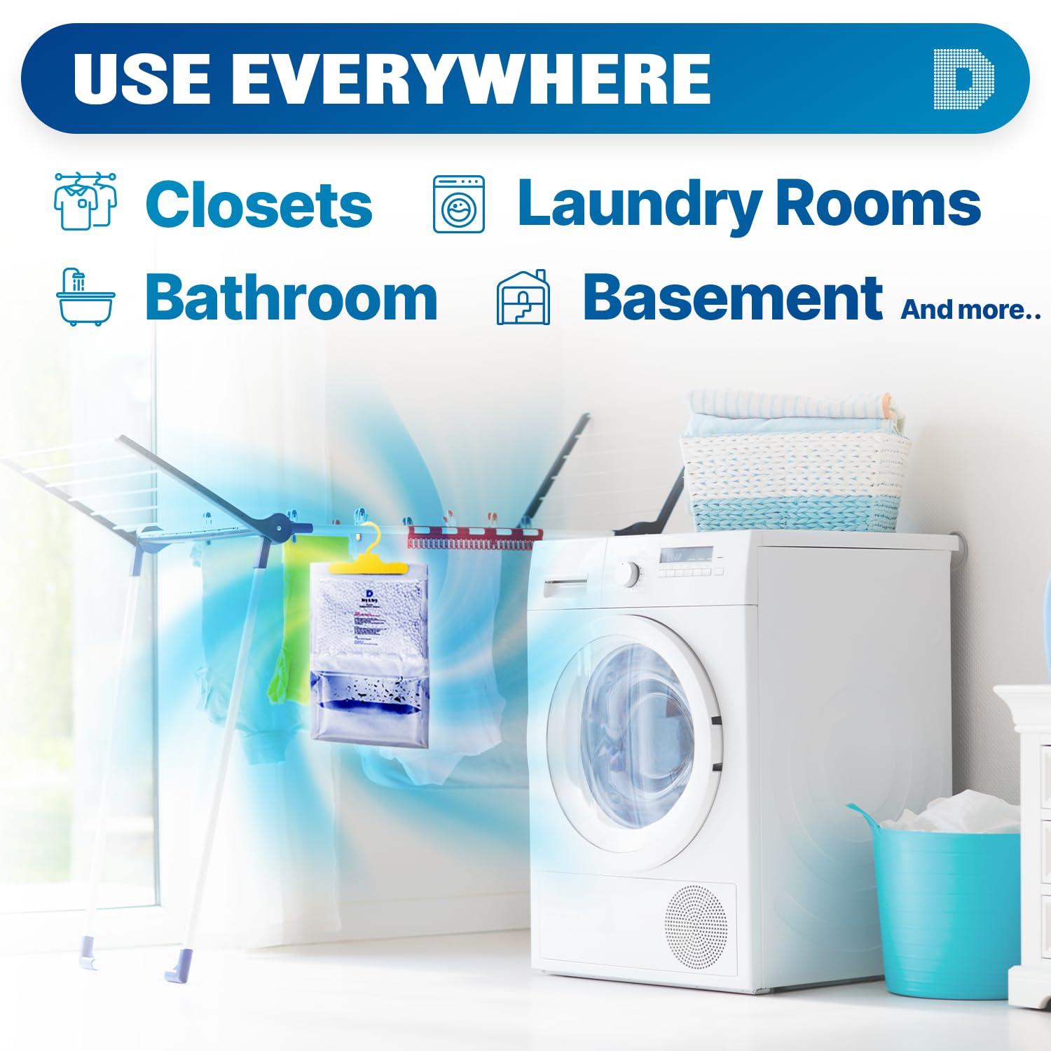 Dry & Dry 6 Packs [Net 7 Oz/Pack] Moisture Absorbers Dehumidifiers For Home Dehumidifier For Basement Dehumidifiers For Bedroom