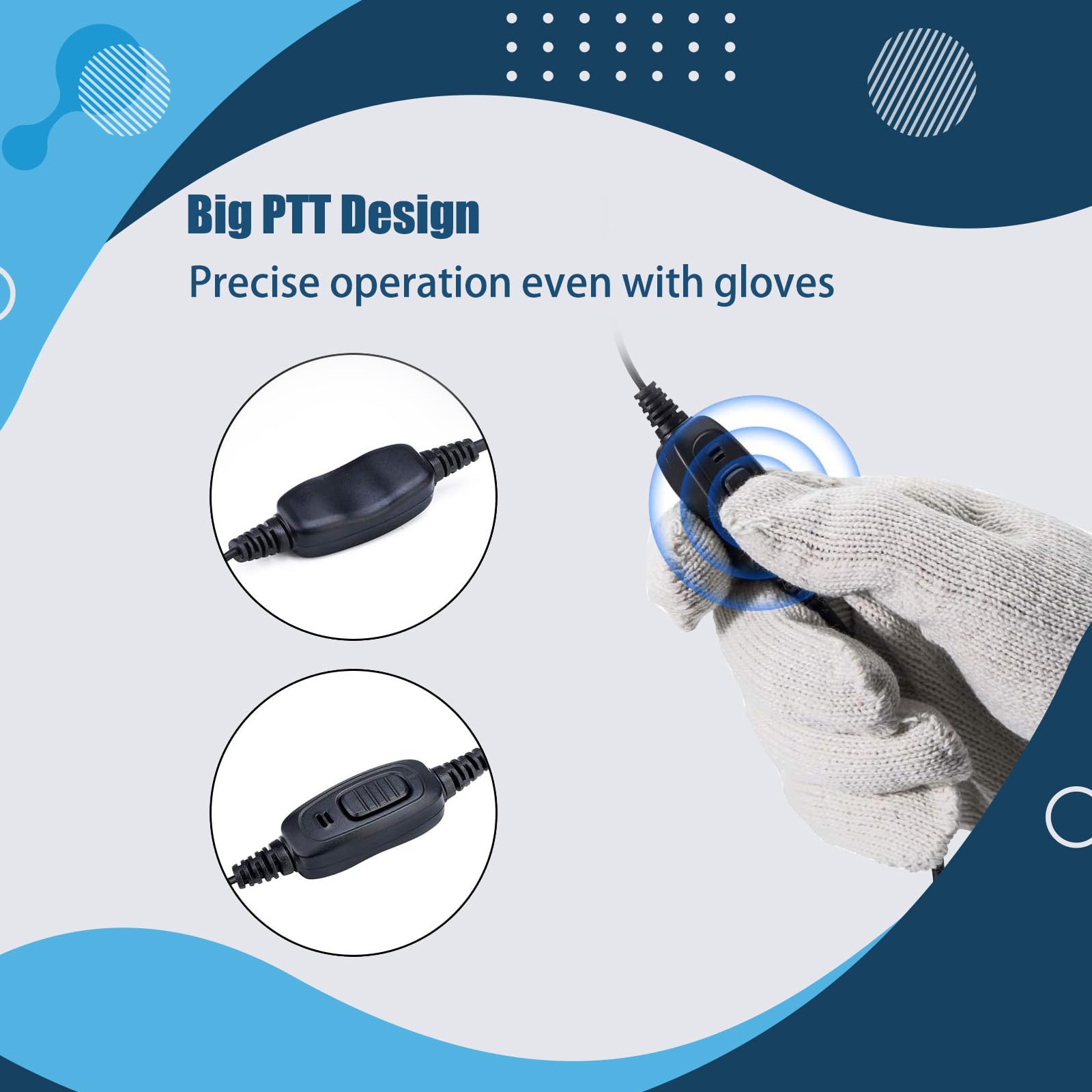 Retevis Walkie Talkie Earpiece With Mic, Coiled Cord, For Rt22 Rt68 Rt21 H 777 H 777H Rt27 Rt86,Compatible With Baofeng Bf 888S Pxton Kenwood 2 Way Radios, Two Way Radio Earpiece With Mic(10 Pack)