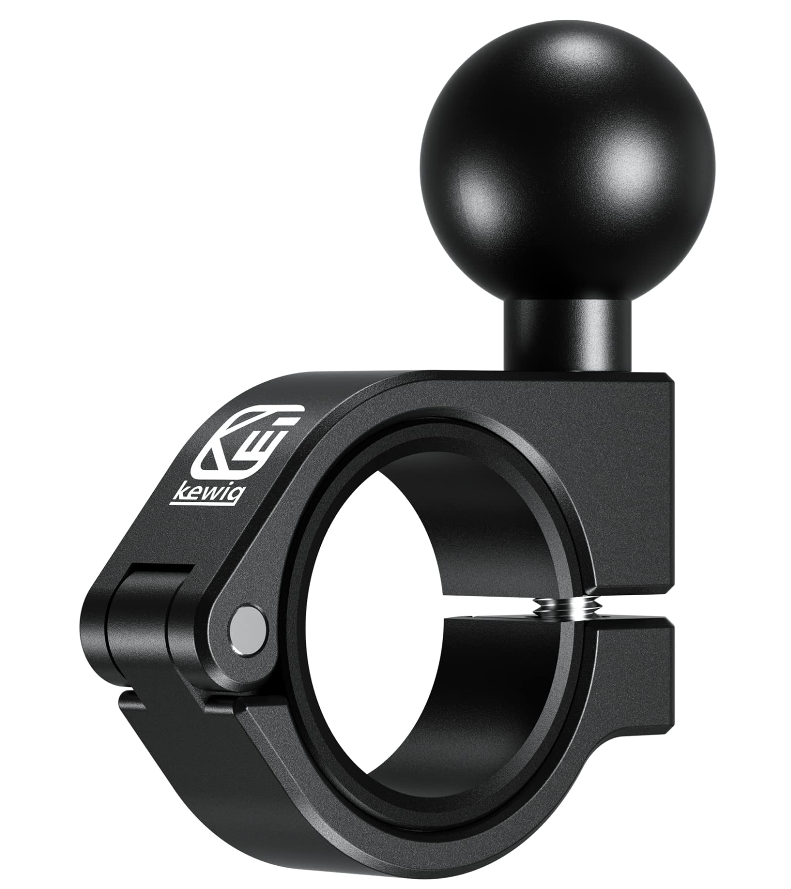 Brcovan Aluminum Alloy Handlebar Clamp Mount Base With 1'' Tpu Ball, Fit On 0.875''/1''/1.125''/1.26'' Round Rails, Compatible With Ram Mounts B Size 1 Inch Ball Double Socket Arm